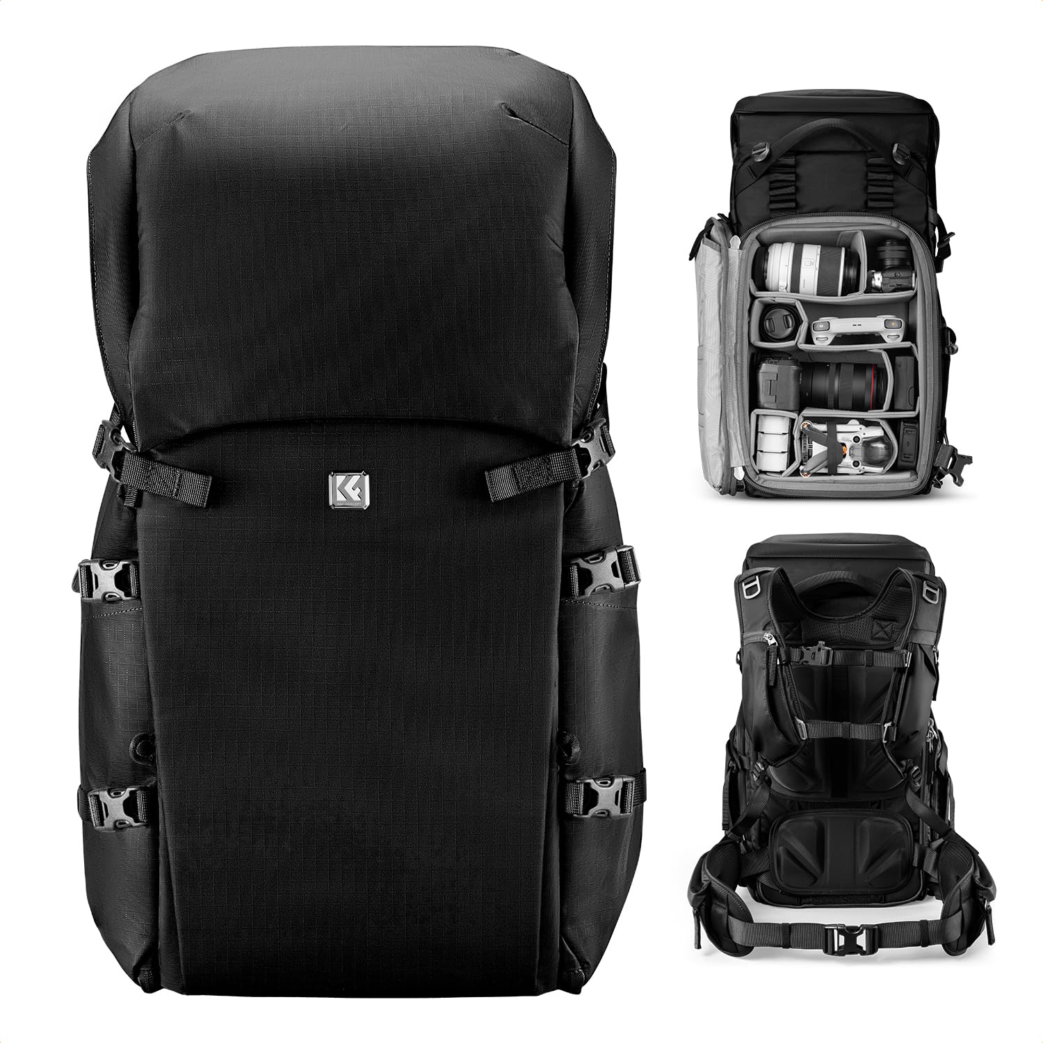 [K&F Concept] カメラバッグ カメラバックパック カメラリュック 40L 大容量 おしゃれ nikon canon Sigma Tamron sonyなどカメラ兼用 15インチPC 多機能 男女兼用 一眼レフバック 一眼レフ/三脚収納可 旅行/ 28,430円
