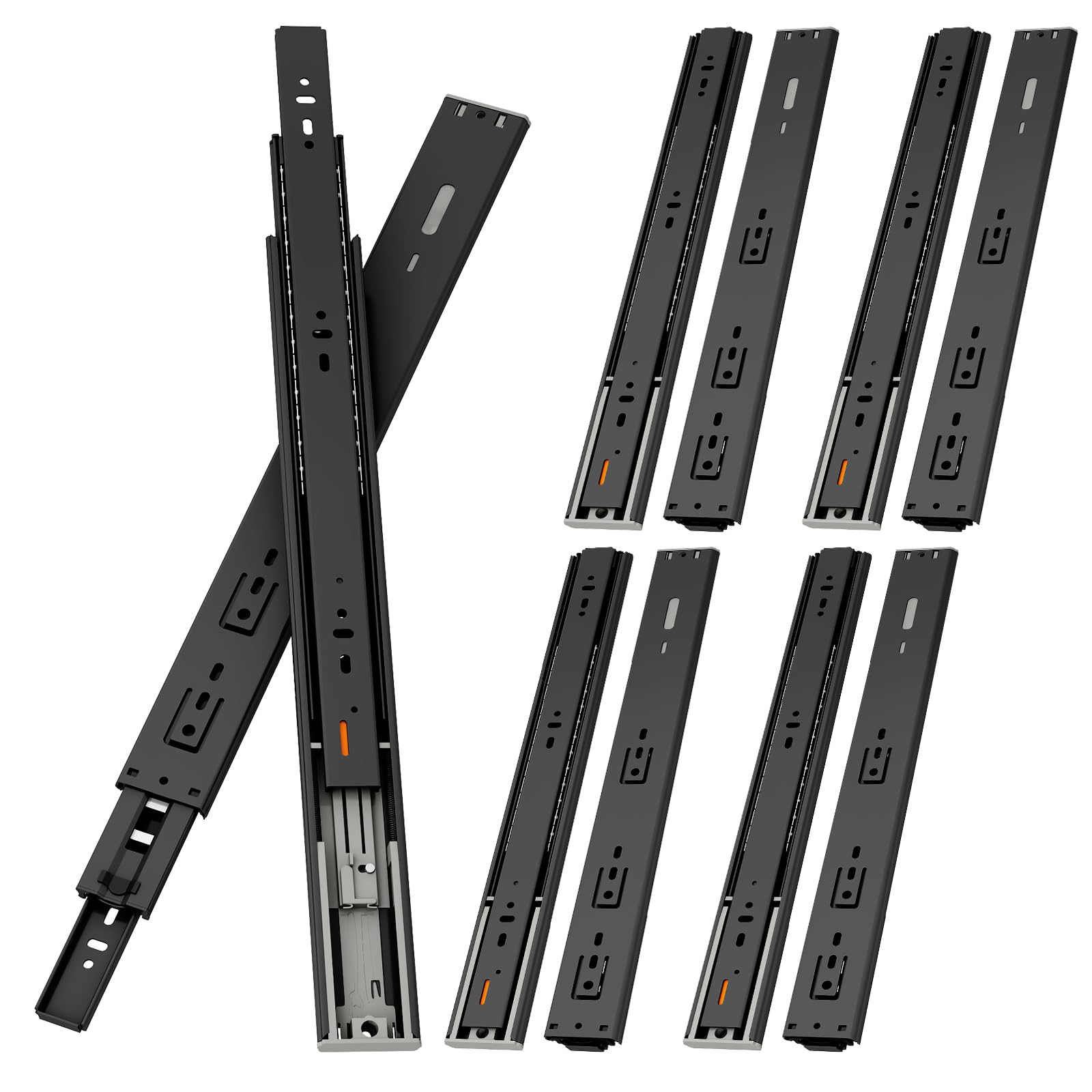 VADANIA プッシュスライドレール #F45 プッシュオープンスライドレール 3段引 ネジ付き 450mm 左右5セット｜SelectSHOP 岐阜 店