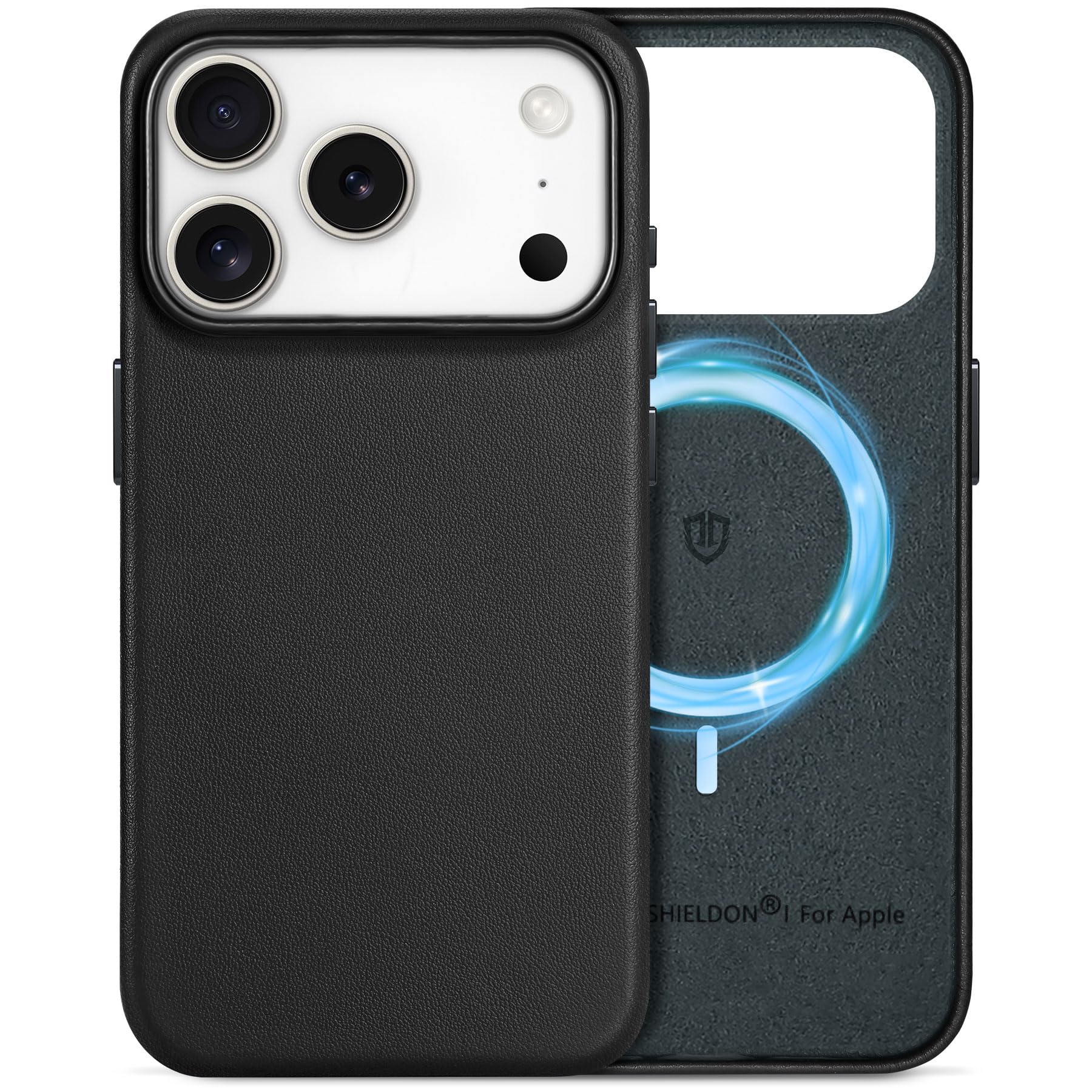 SHIELDON iPhone17Pro 対応 ベーシックケース 本革レザー 6.3インチ 5G 薄型 ワイヤレス充電対応 磁気充電可 背面保護 軽量 滑り止め 指紋防止 耐久性 カメラ保護 携帯便利 アイホン 17プロ 対応 スマホカバー 2025年発売