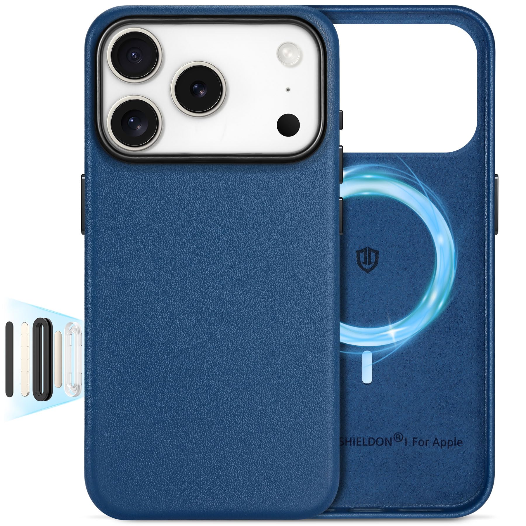 SHIELDON iPhone17Pro 対応 ベーシックケース 本革レザー 6.3インチ 5G 薄型 ワイヤレス充電対応 磁気充電可 背面保護 軽量 滑り止め 指紋防止 耐久性 カメラ保護 携帯便利 アイホン 17プロ 対応 スマホカバー 2025年発売