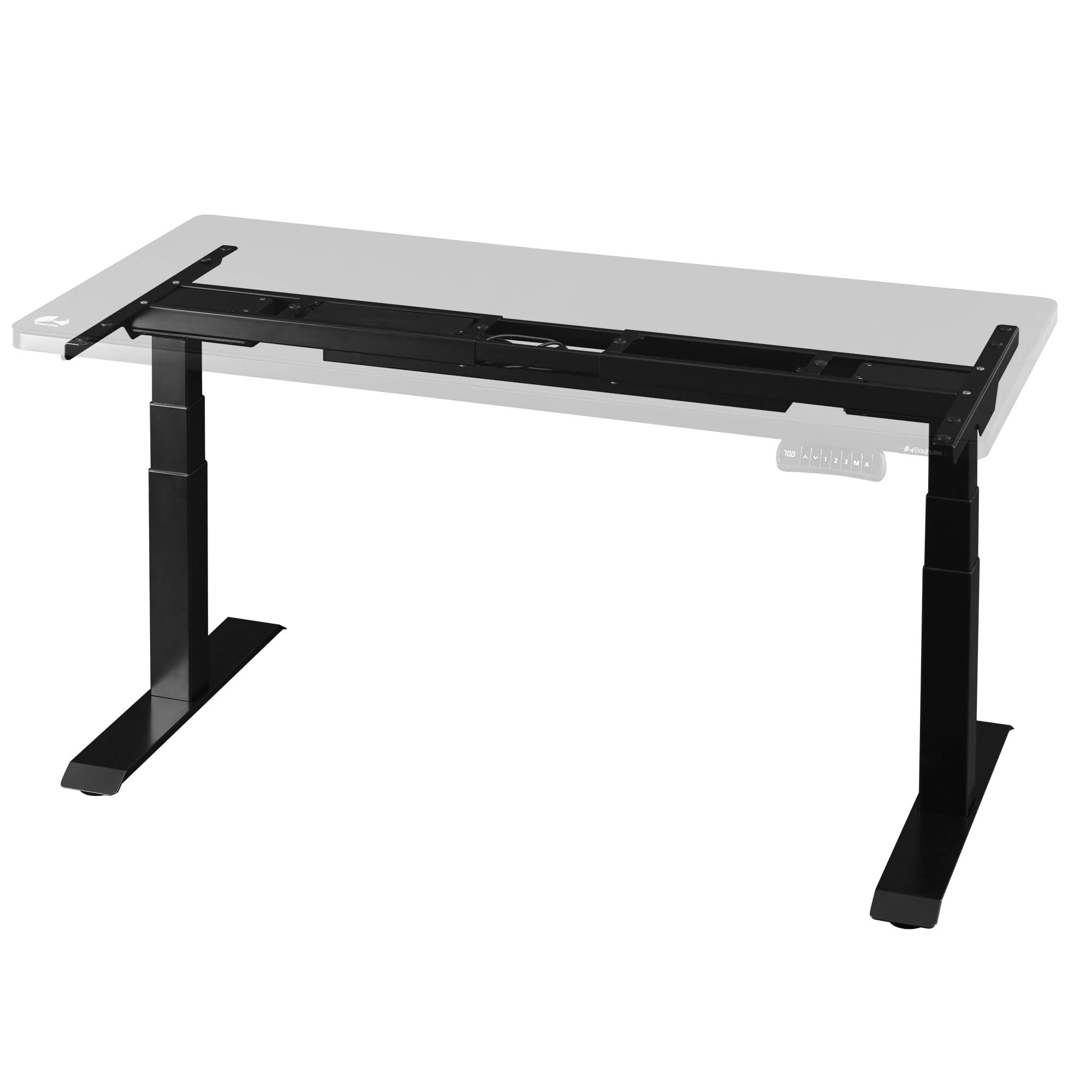Bauhutte ( バウヒュッテ ) 電動スーパーゲーミングデスク (幅140×奥行き70cm,天板高 50・101cm) 寝る、立つ、座る。三大ゲーム姿勢をフルカバー 耐荷重85kgのタフ設計 好みの高さを記憶できるメモリー機能 ケーブルカバー付属 パ