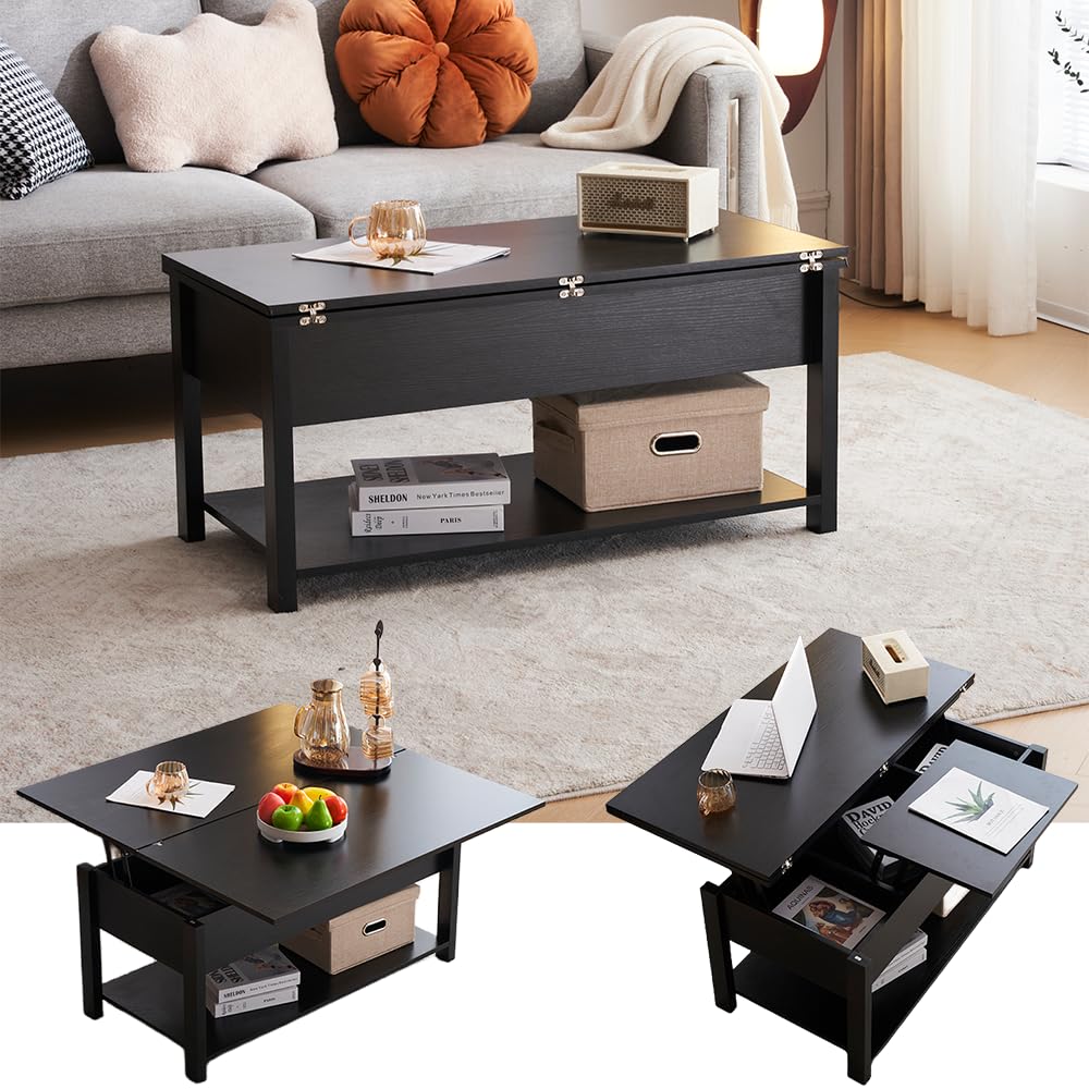 楽天市場】オーエスジェイ(OSJ)ローテーブル収納付き多段収納昇降式