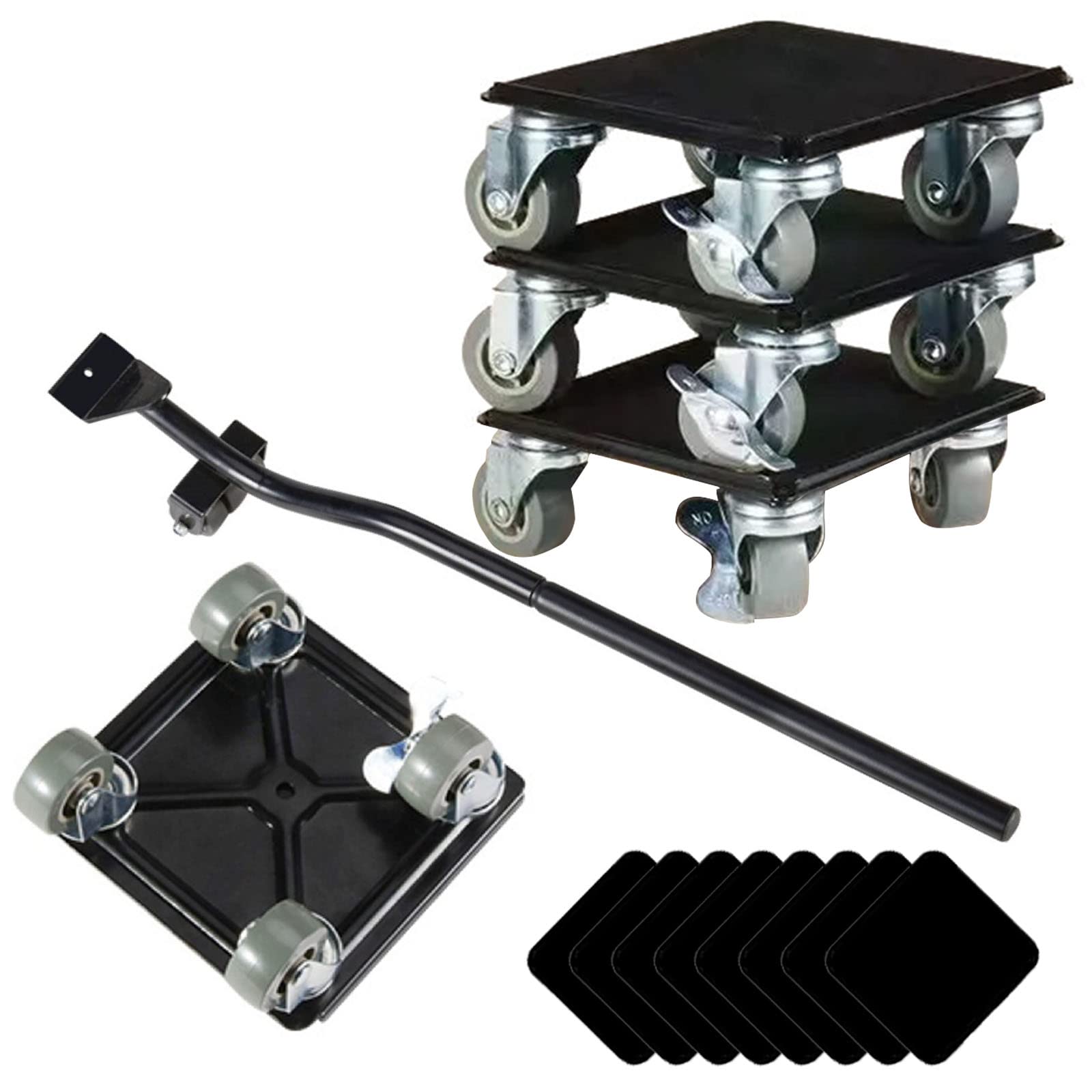 timiland 家具移動【赤 4輪 耐荷重1300KG】360度回転 家具移動ツール らくらくヘルパー 家具 移動 金属製 台車 軽がるキャリー 家具移動・掃除用ラクラクキャリー 耐震静音 家具移動キャスター ミニ台車 重物 取扱説明書付き