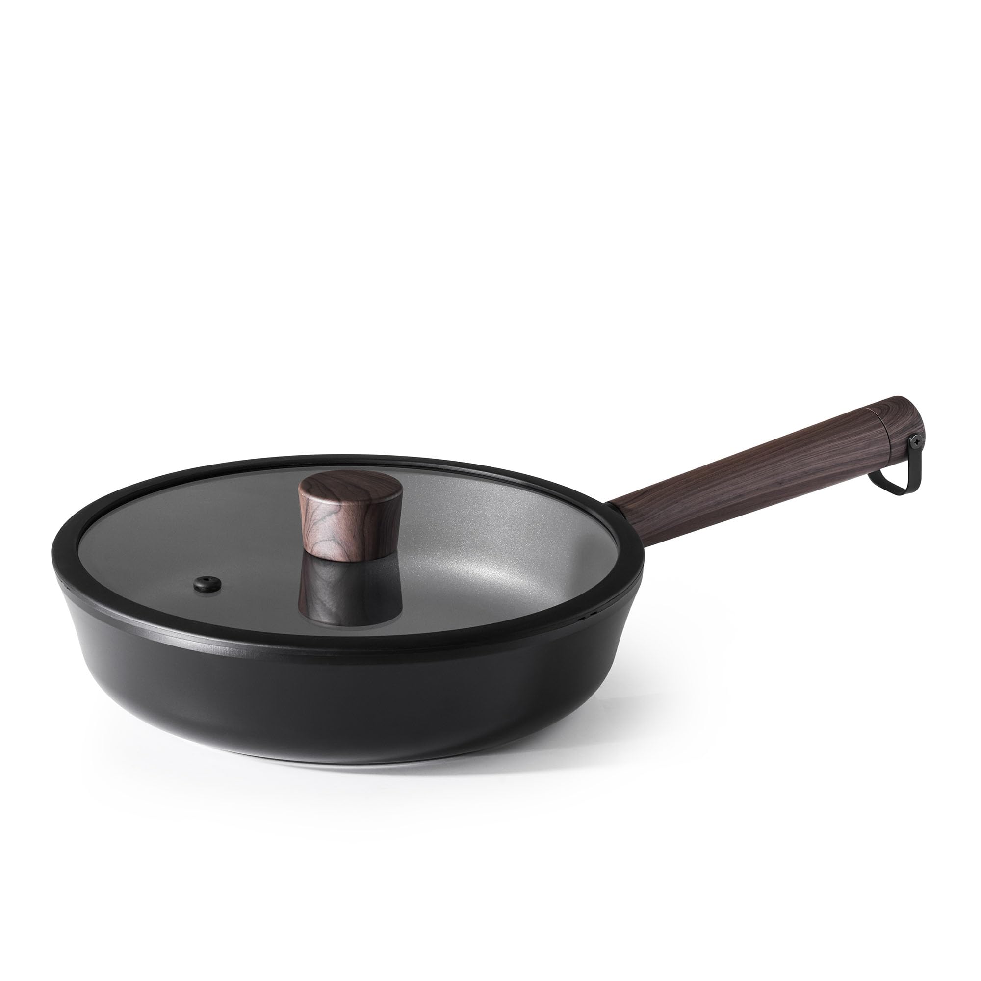 SENSARTE 深型フライパン 26cm 蓋付き ノンスティック加工 IH対応 ガス火対応 炒め鍋 オール熱源対応 焦げ付きにくい 5層構造 スイスからのコート お手入れ簡単 中華鍋 こびりつきにくい 高熱効率 一年保証 ブラック