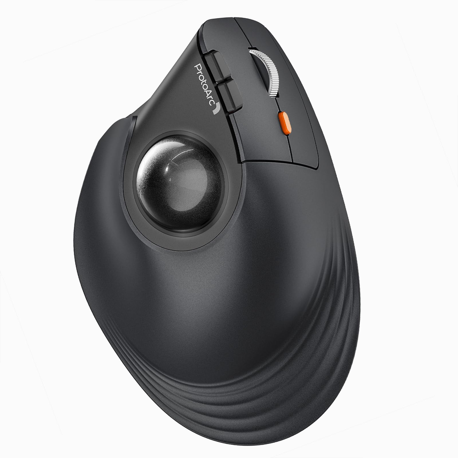 ProtoArc EM05 NLバーティカル トラックボールマウス 縦型62° 2.4GとBluetooth両対応 ワイヤレスマウス 5段階DPI 200/400/800/1200/1600 7ボタン トラックボールマウス 光学式 右手用マウス USB充電