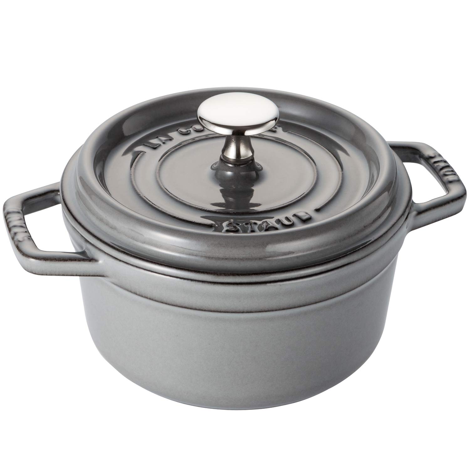 staub ストウブ 「 ピコ ココット ラウンド 薄墨色 16糎 」 小っちゃい 両手 鋳込み ホーロー 鍋 IH相応う 【日本定まり売りわたす品】 La Cocotte Round 40509-479