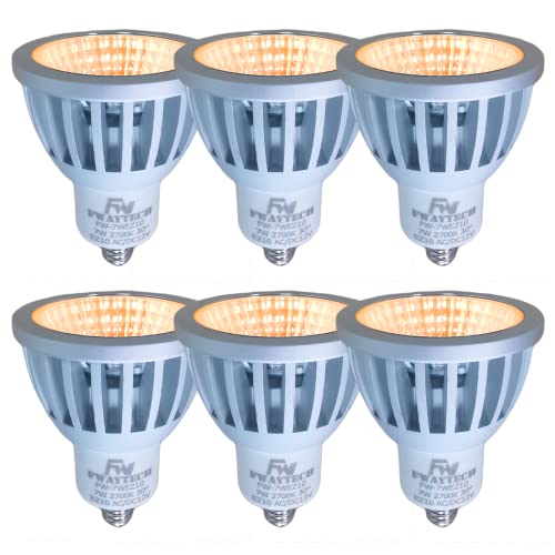 FWAYTECH LEDスポットライト EZ10 12V COB7W JR50ダイクロ型 ハロゲン電球60W?75W相当 密閉器具対応 (7W EZ10口金 30度(6個), 電球色相当(2700K))