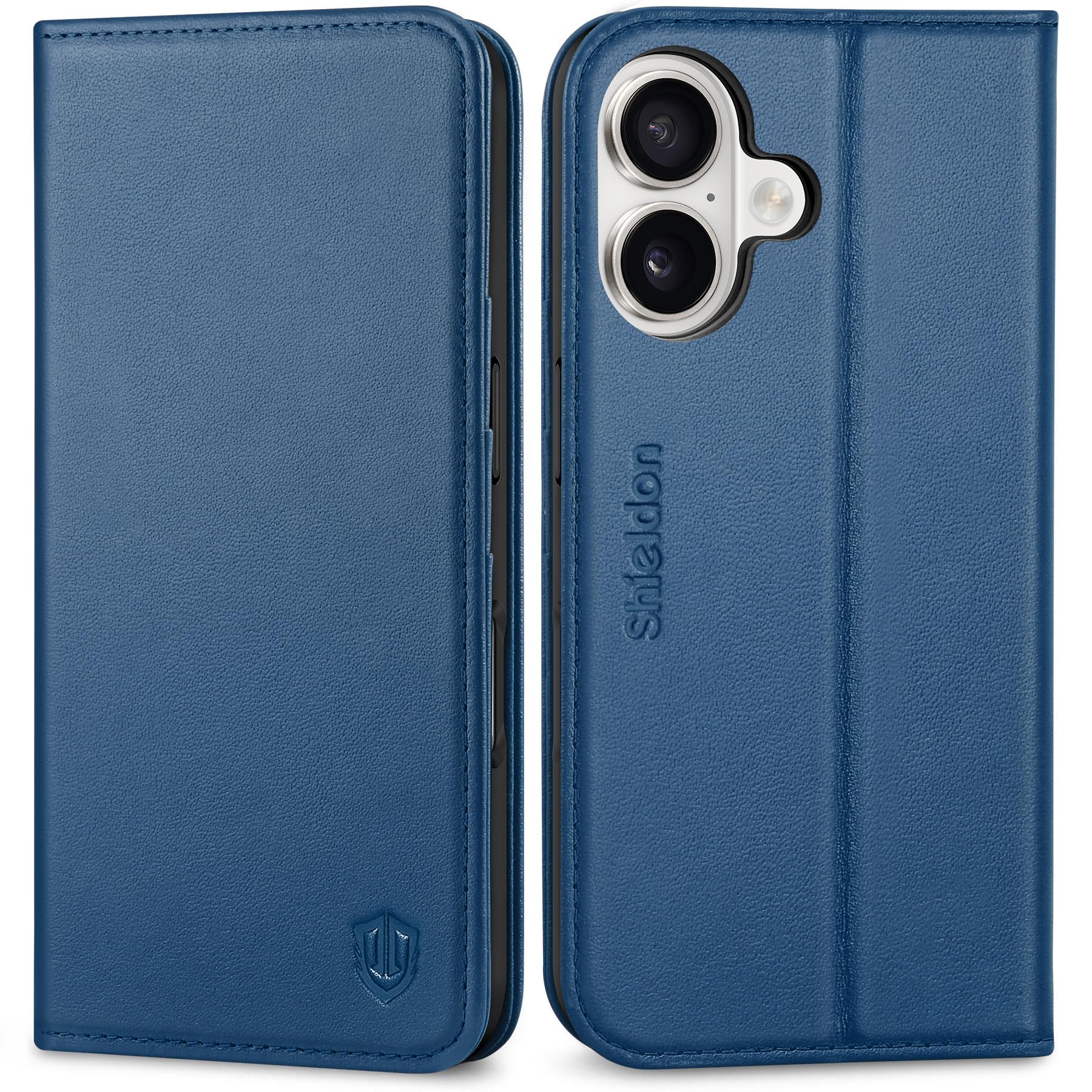 SHIELDON iPhone 16 対応ケース 手帳型 本革 あいふぉん 16 対応 スマホカバー カード収納 横置きスタンド機能 マグネット内蔵 TPU素材 衝撃吸収 [RFIDブロッキング] 全面保護 アイホン 16 対応 スマホケース 2024年発