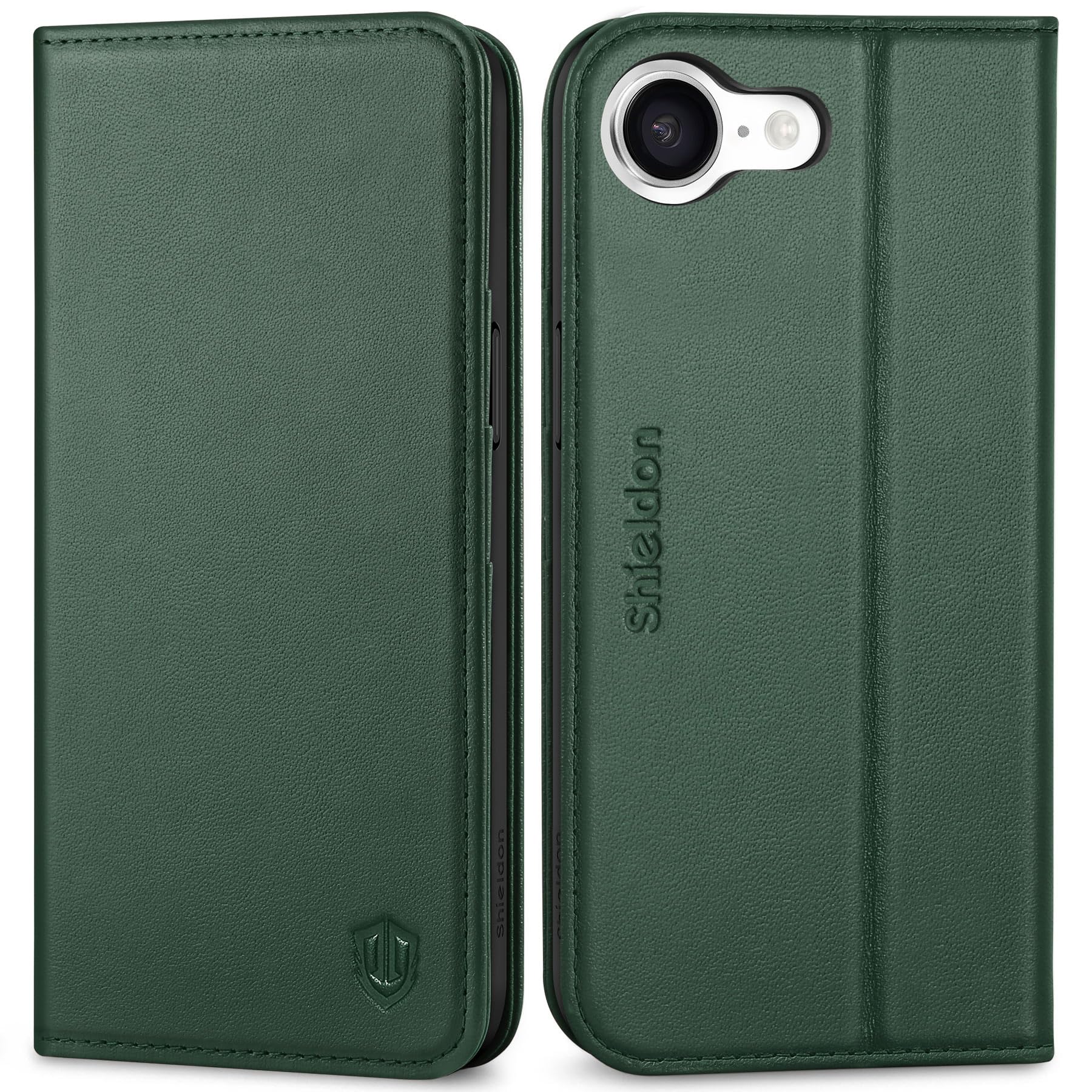 SHIELDON iPhone 16e 対応ケース 本革 手帳型 アイホン16e用 スマホカバー 衝撃吸収 TPU素材 カード収納 横置きスタンド機能 マグネット内蔵 [RFIDブロッキング] 全面保護 あいふぉん16e 対応スマホケース 2025年発売