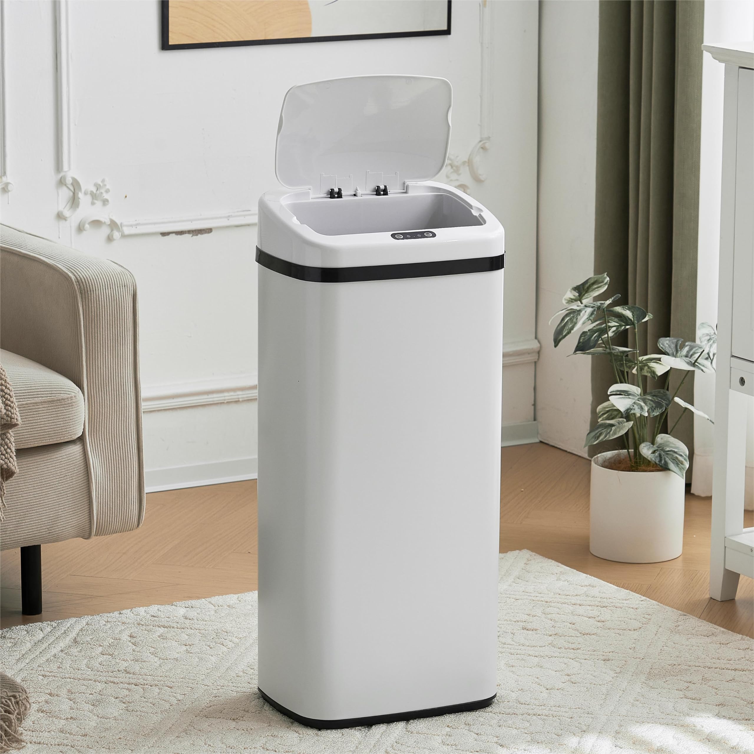 オーエスジェイ(OSJ) ゴミ箱 45l センサー全自動開閉式ゴミ箱 45L シルバー 34Lx24Wx73Hcm 手を使わず開けられる シルバー