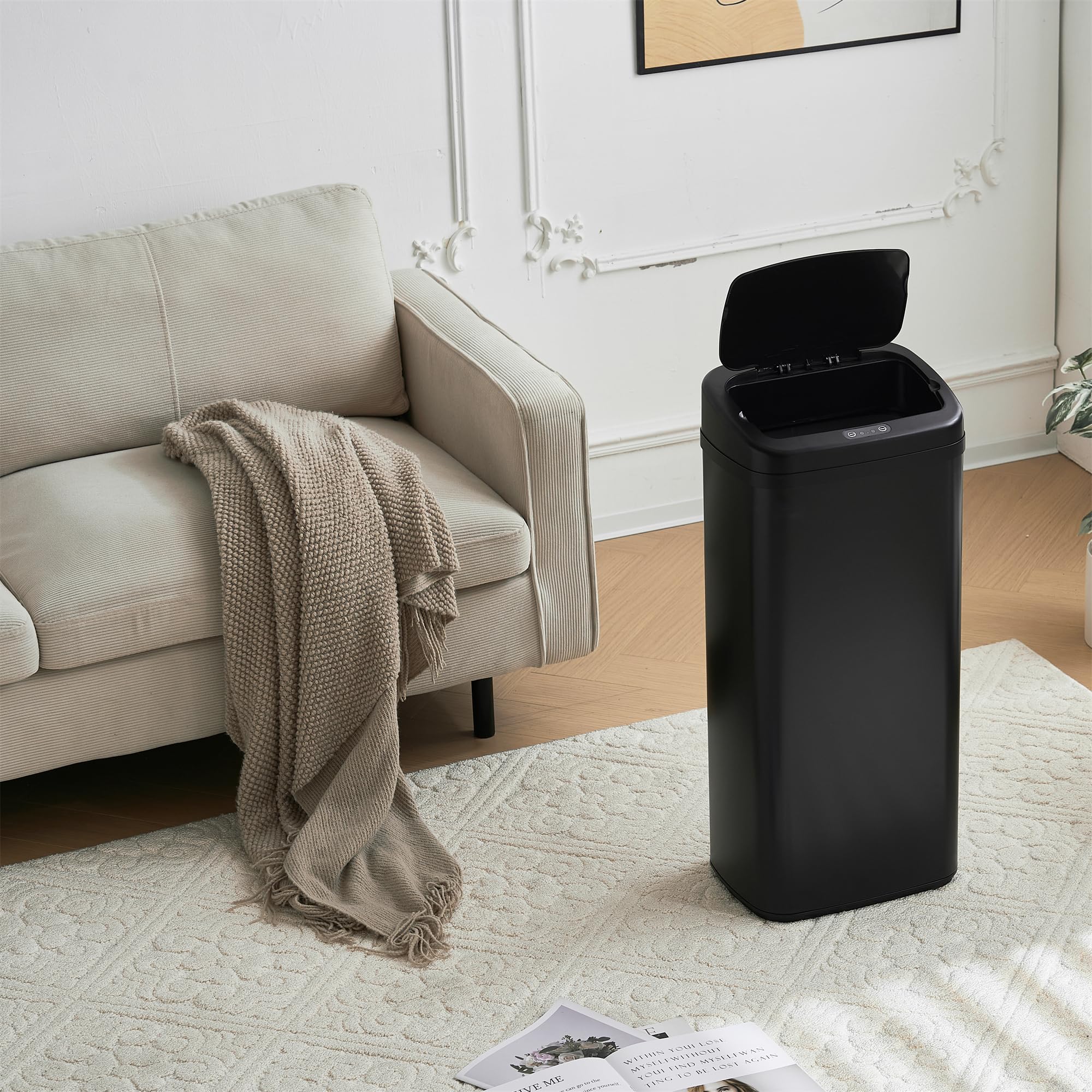 オーエスジェイ(OSJ) ゴミ箱 45l センサー全自動開閉式ゴミ箱 45L ホワイト 32.5Lx24Wx73Hcm 手を使わず開けられる ホワイト