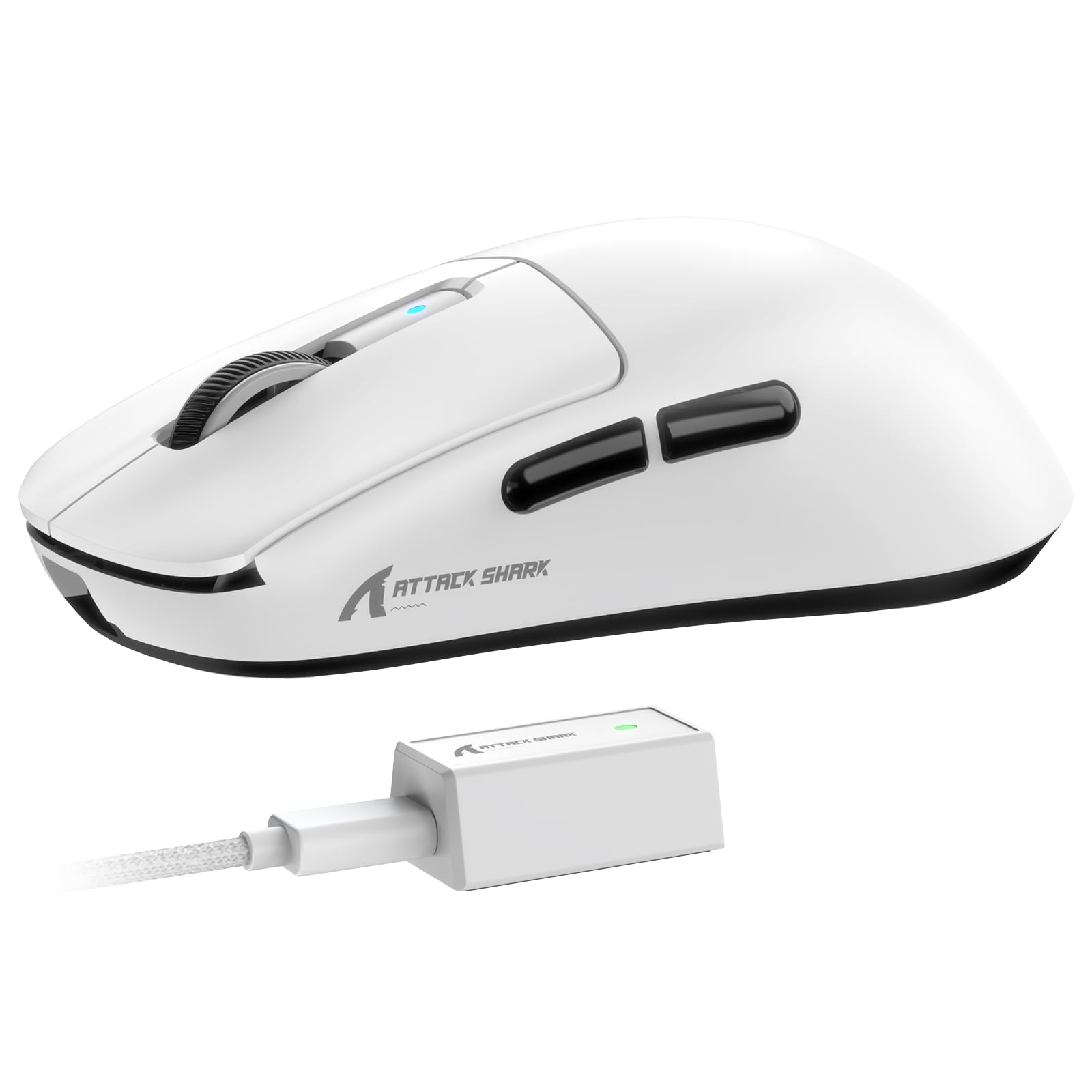 ATTACK SHARK R6 39g超軽量ゲーミングマウス、8000Hz、PixArt PAW3950MAXゲーミングセンサー、42000DPI、Nordic 52840 MCU、3モード連続、無線BT/2.4Gワイヤレス/有線、氷感コーティング、光学マ