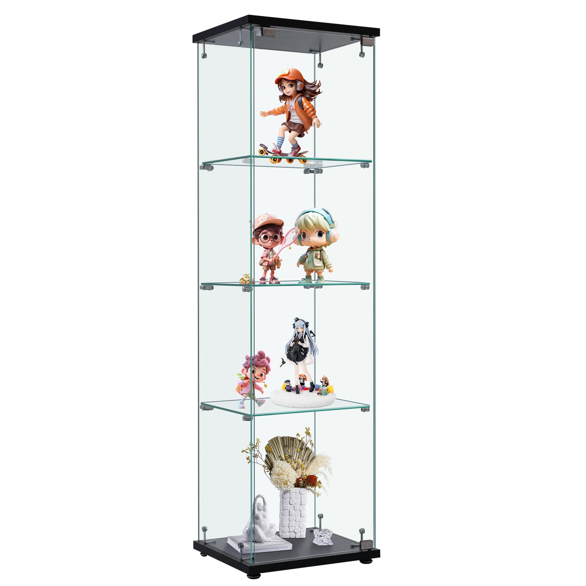 コレクションケース ガラスディスプレイキャビネット フィギュアケース 4段 Amazon.co.jp: コレクションケース フィギュアケース 4段 高さ