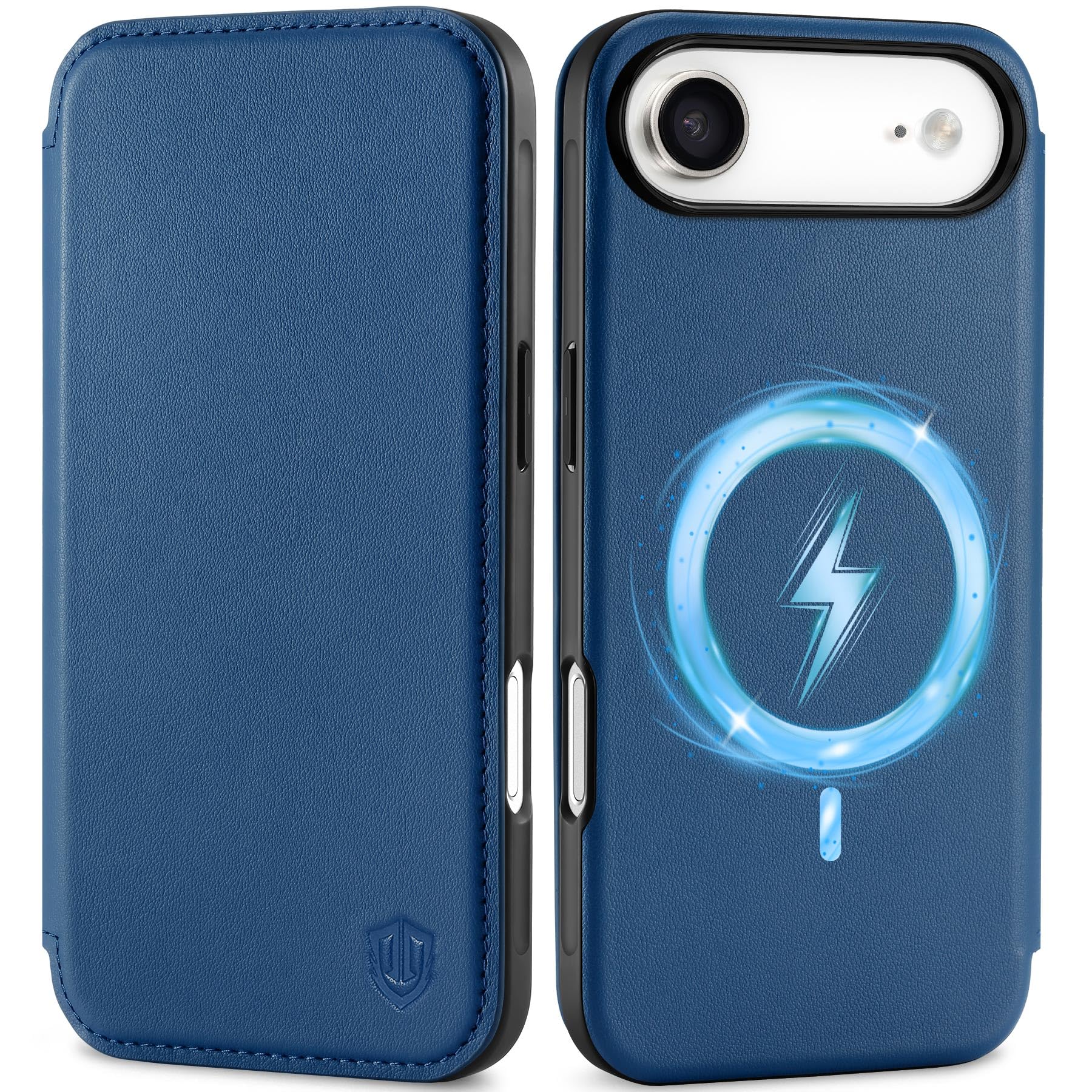 SHIELDON iPhone Air 対応 手帳型ケース 本革レザー 6.5インチ 5G 薄型 ワイヤレス充電 磁気充電可 [RFIDブロッキング] カード収納 マグネット内蔵 ストラップ穴付き 衝撃吸収 アイホン Air対応 スマホケース 2025年発