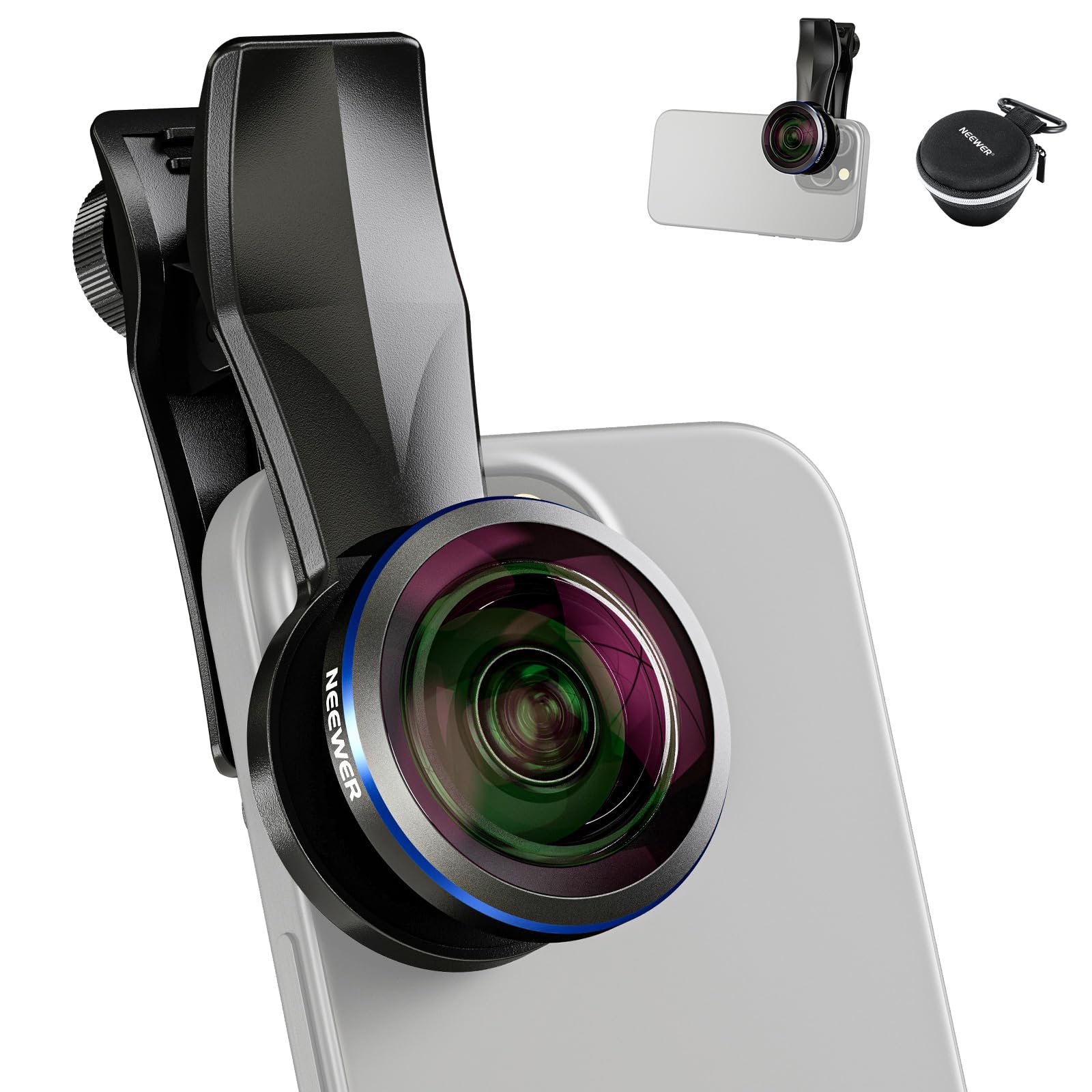 NEEWER 8mm 魚眼レンズ 220°広角/17mmネジスマホレンズクリップ付き 17mmネジスマホケージ/スマホケース/スマホクランプ/バックプレートに適用 スマホレンズ スマホ用カメラレンズ LS-29 PRO