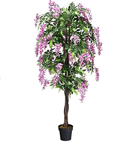 TANGKULA 人工 観葉植物 180cm フェイク 大型 フェイクグリーン 造花 人工樹木 フェイク植物 光触媒 インテリア 室内 屋外 水やり不要 枯れない (180cm)｜SelectSHOP 岐阜 店