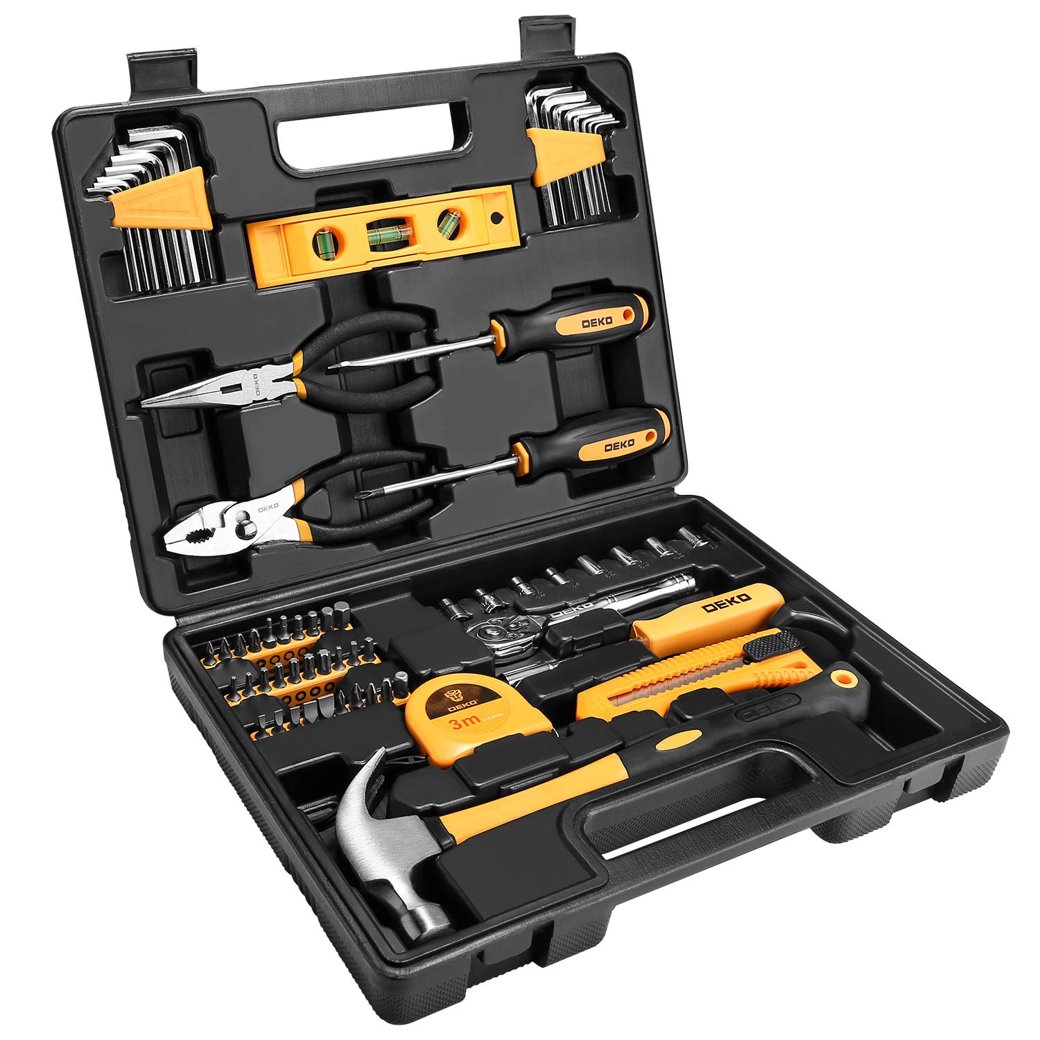 DEKO ホームツールセット 65点 工具セット DIYセット 作業工具セット 家具の組み立て 住まいのメンテナンス用 家庭用 DIYセット 日曜大工 修理道具セット 便利な収納ケース付き
