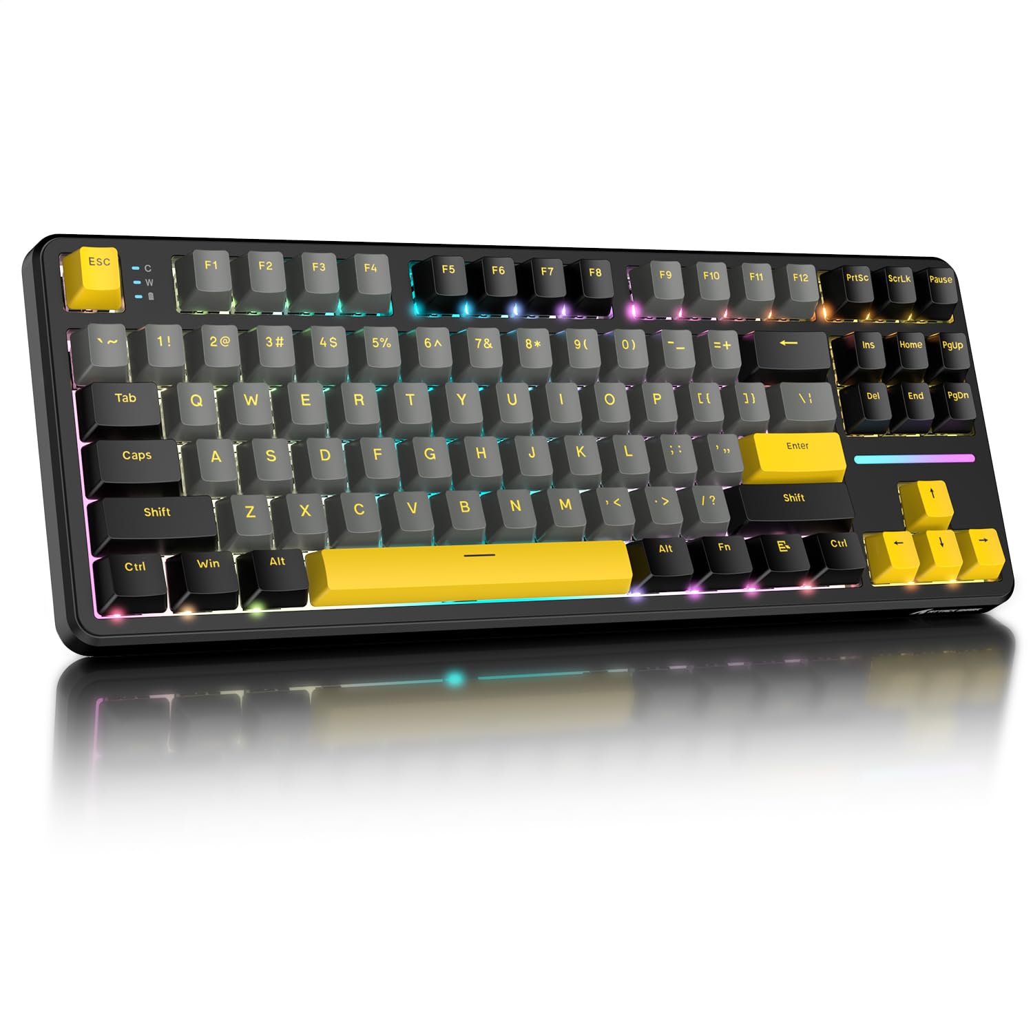 ATTACK SHARK X87 ゲーミングキーボード ワイヤレス/Bluetooth/USB 三つの接続モード メカニカルキーボード ホットスワップ ガスケット構造 5層吸音フォームデザイン 吸音効果より向上 リニア ストロベリー・ 全キー無衝突 400｜SelectSHOP 岐阜 店
