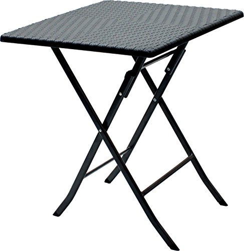 武田コーポレーション 【折りたたみテーブル・ベランダ・バルコニー】 ラタン調 カフェテーブル 62×62cm ブラック (RAK-62)