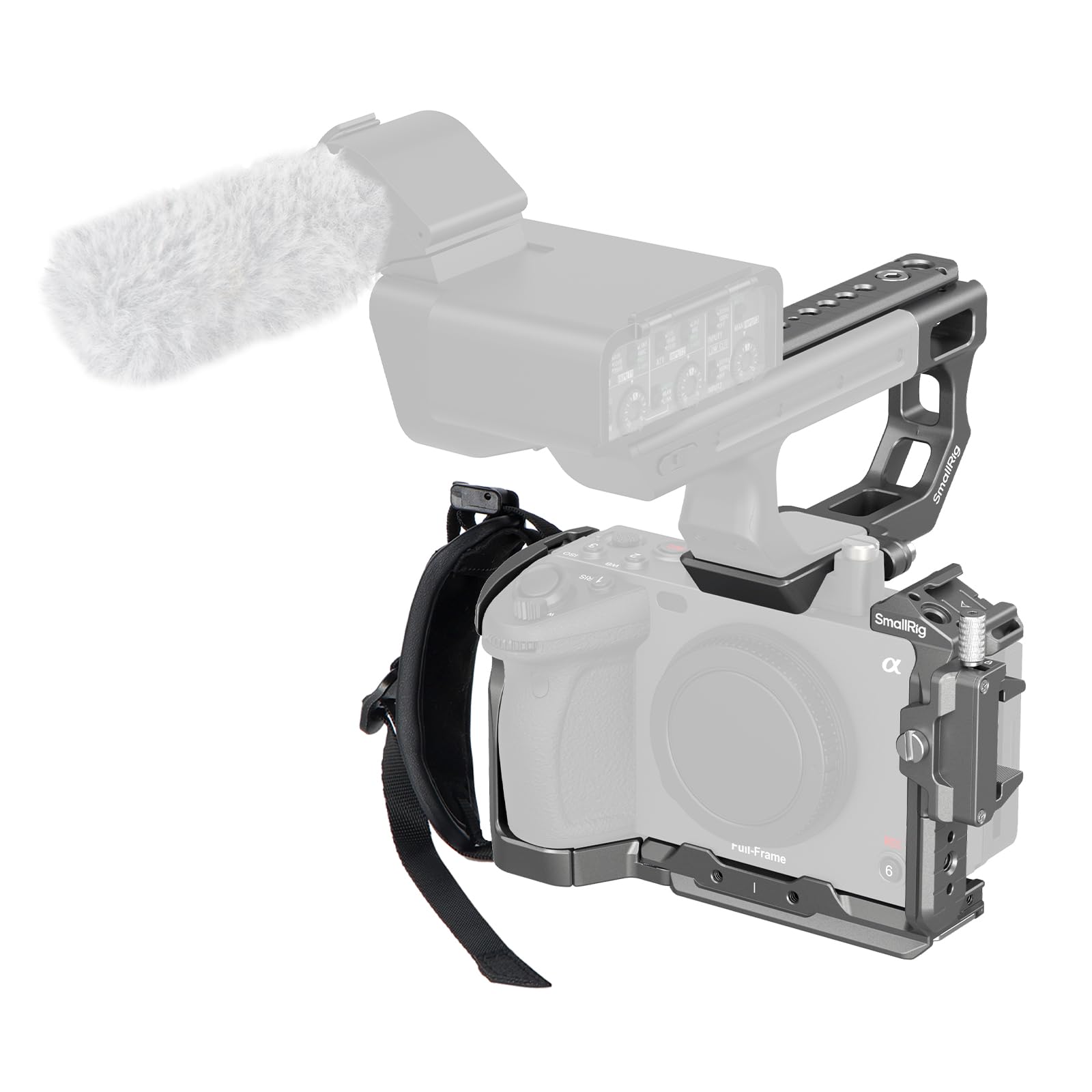 SmallRig Sony対応 FX3 / FX30用 HawkLockクイックリリース カメラケージキット XLRハンドル延長 リストストラップ HDMI用ケーブルクランプ QRコールドシュー NATOレール/Arca用QRプレート付き チタングレー 4