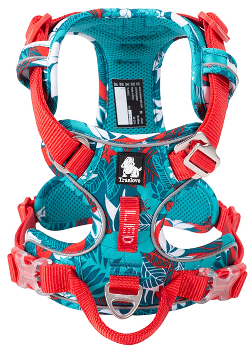 cocomall TRUE LOVE専門販売店 2020新型 犬用ハーネス 犬用胴輪 ドッグ ペット用品 ハーネス 3M反射材料 訓練 ナイロン製 小型犬、中型犬、大型犬に向け 通気性 調節可能 (XL, blue&red)