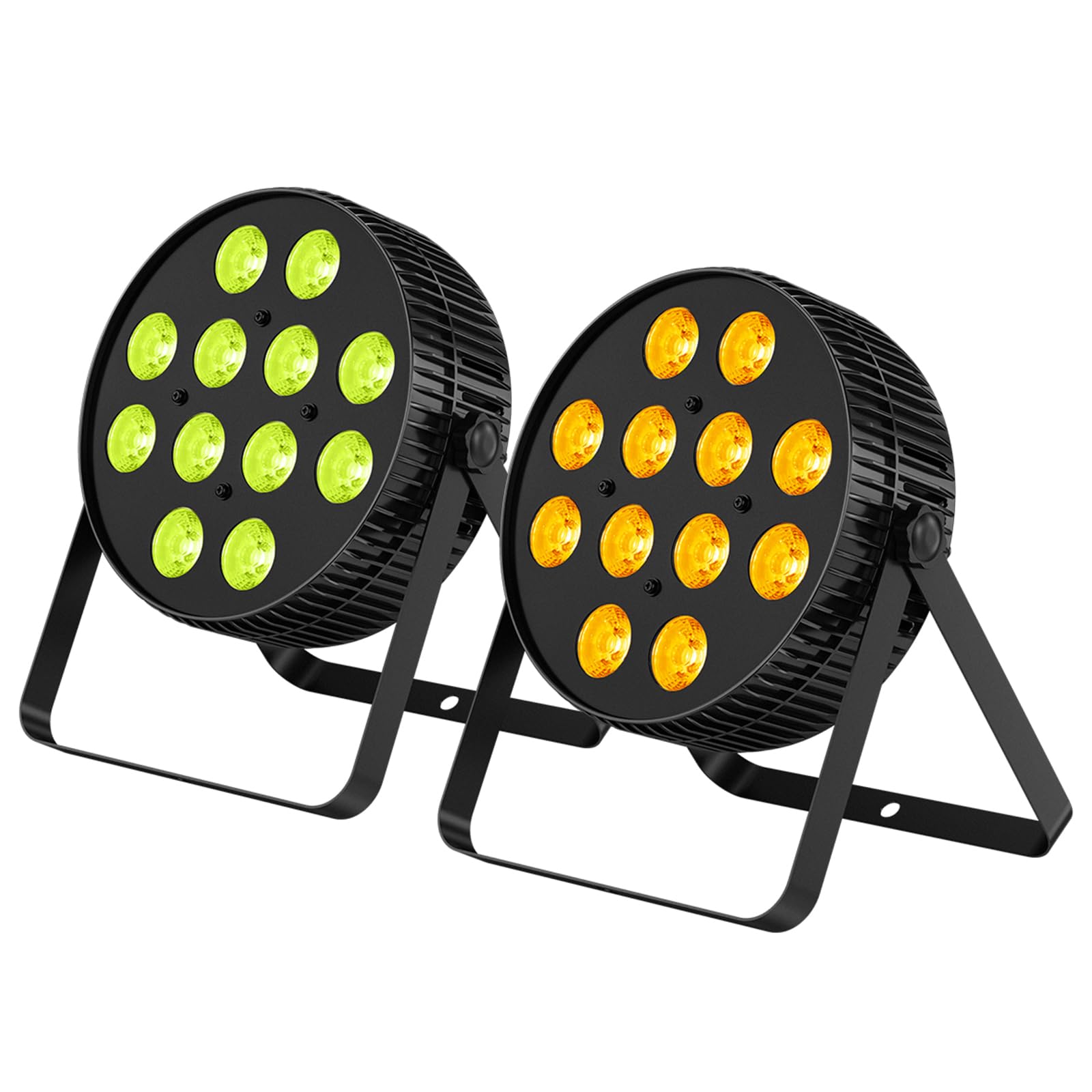 Betopper LED ステージライト、12X18W DJ パーライト、RGB+ライム+アンバー+UV 6-in-1 ウォッシュ/ストロボ効果ステージ照明、DMX512/サウンドアクティブアップライティングライト、DJ、パーティー、コンサート、バー用 (|SelectSHOP 岐阜 店