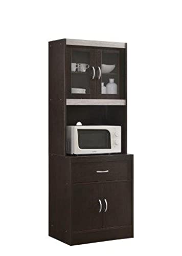 Hodedah キッチンキャビネット チョコレートグレー 引き出し1段 電子レンジ用スペース 【日本正規輸入品】|SelectSHOP 岐阜 店