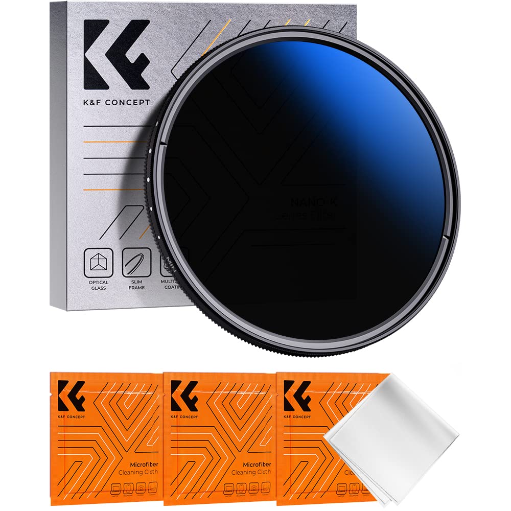 K&F Concept バリアブル NDフィルター 可変式ND 減光範囲ND2~ND400 16層マルチコーティング 薄枠設計 (国内正規品) (67mm, 可変式ND（マルチコーティング）)