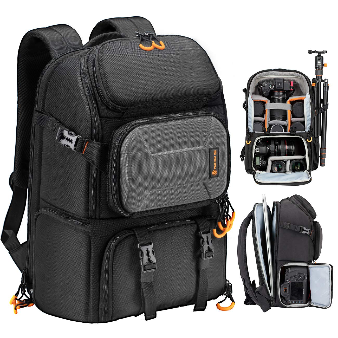 [TARION] PBL カメラバッグ サイドアクセス 一眼レフカメラパック 大容量 14.6L 小物収納 カメラリュック バックパック 撥水加工 盗難防止