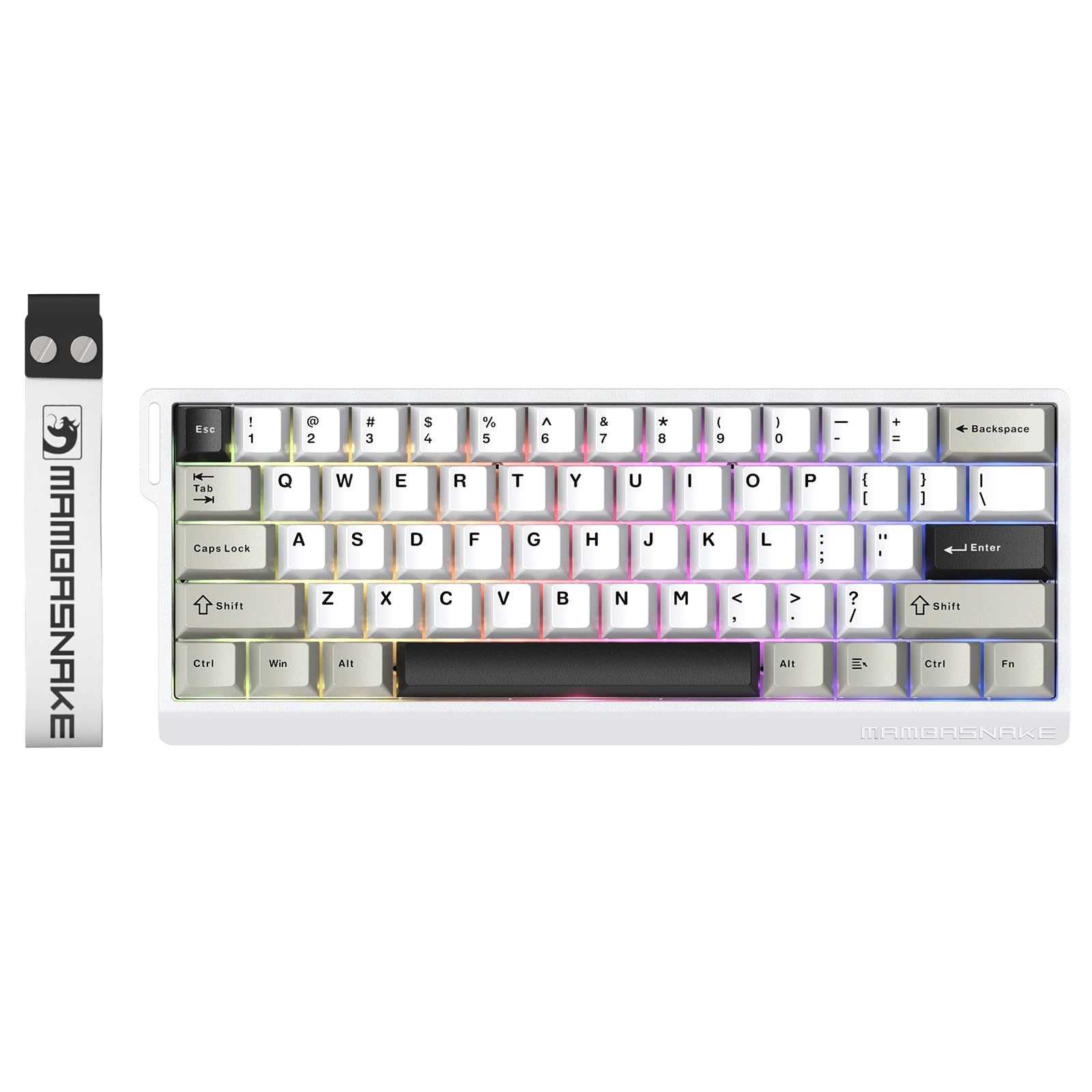 MAMBASNAKE X60HE ゲーミング キーボード ラピットトリガー 0.01mmRT 磁気スイッチ 8000hz ポーリングレート ワイヤレス HEセンサー 0.125ms 超低遅延 0.01mm精度 128Kスキャンレート SnapKeys SO