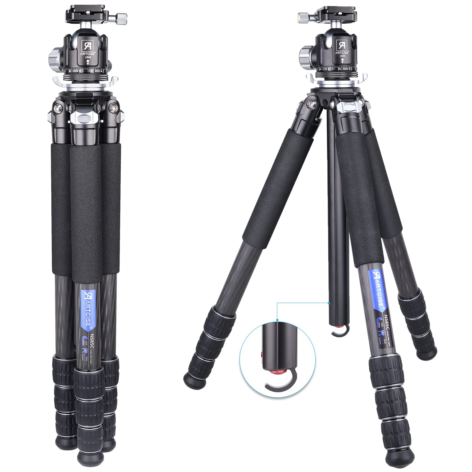 カーボン三脚 ARTCISE 全高1770mm 2024年 デザイン 32mmパイプ径 四段ナットロック式10層カーボンファイバー材質 最大耐荷重 15キロ軽量トラベル三脚 撮影三脚 三段開脚 一脚伸縮可変式 プロカメラ三脚三脚バッグ 付き ビデオ デジタ 24,150円
