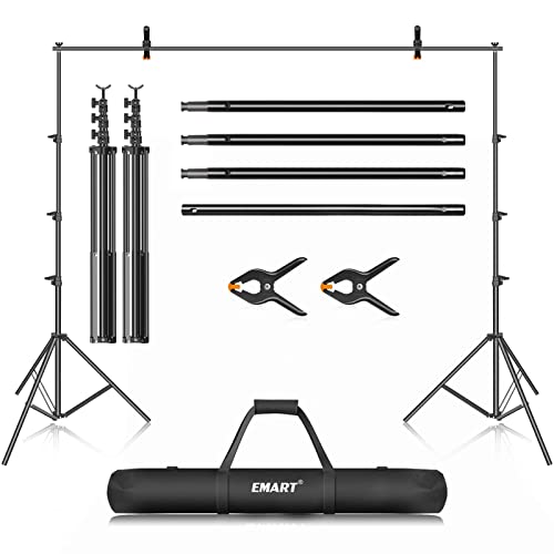 EMART 背景スタンド 撮影スタンド 300cmx360cm 大きい背景スタンドセット 幅、高さ調節可能 持ち運び便利 グリーンバックスタンド、クロマキー、 プロジェクタースクリーン、 生放送、web会議、ビデオ通信、動画などに適用 誕生日/結婚式/クリ