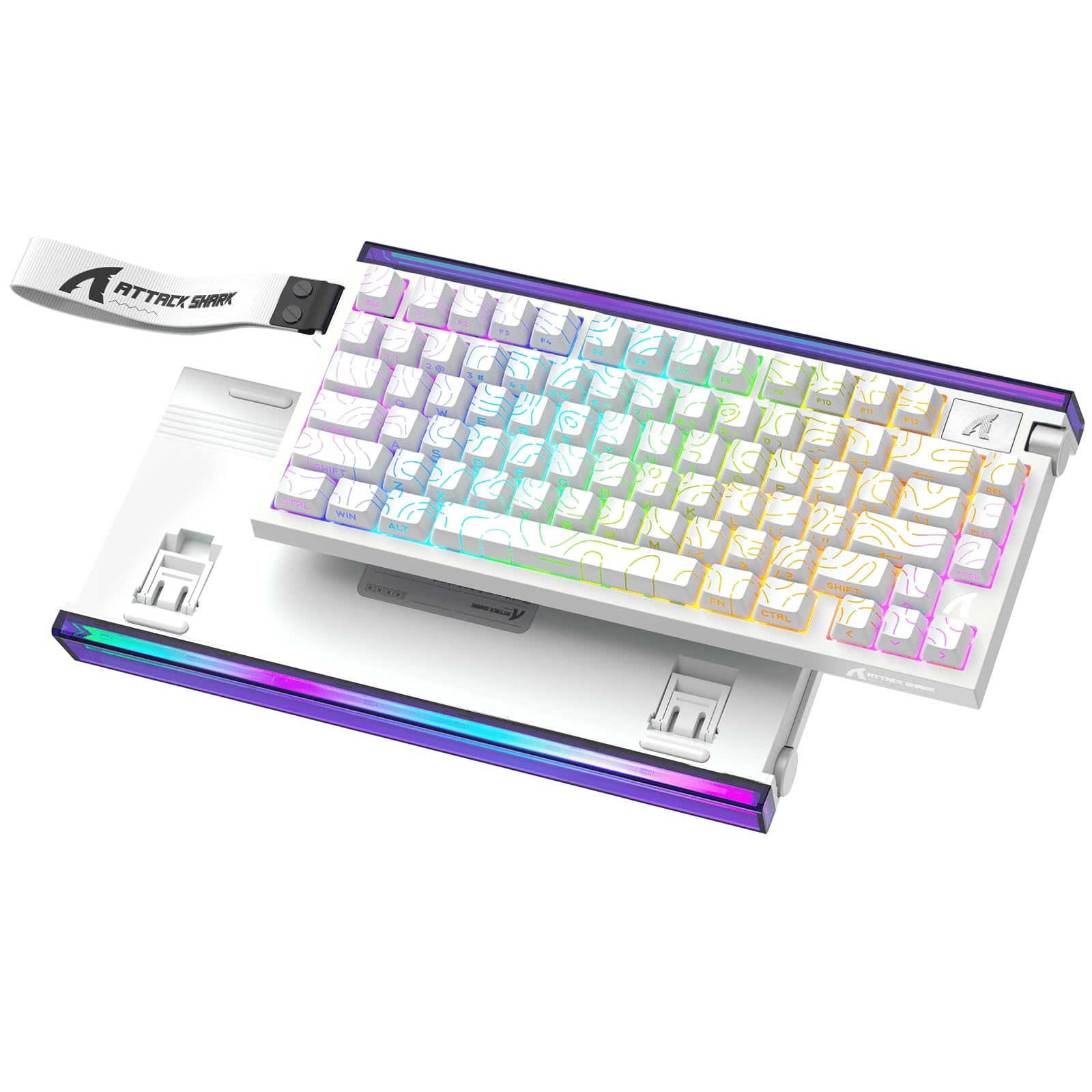 ATTACK SHARK R85HE ゲーミングキーボード 有線 ラピッドトリガー キーボード 8000Hz ポーリングレート 磁気スイッチ RT0.005mm RGB キーボード 75%レイアウト ノブ付き 1600万色RGBムードライト搭載 PBTキー|SelectSHOP 岐阜 店