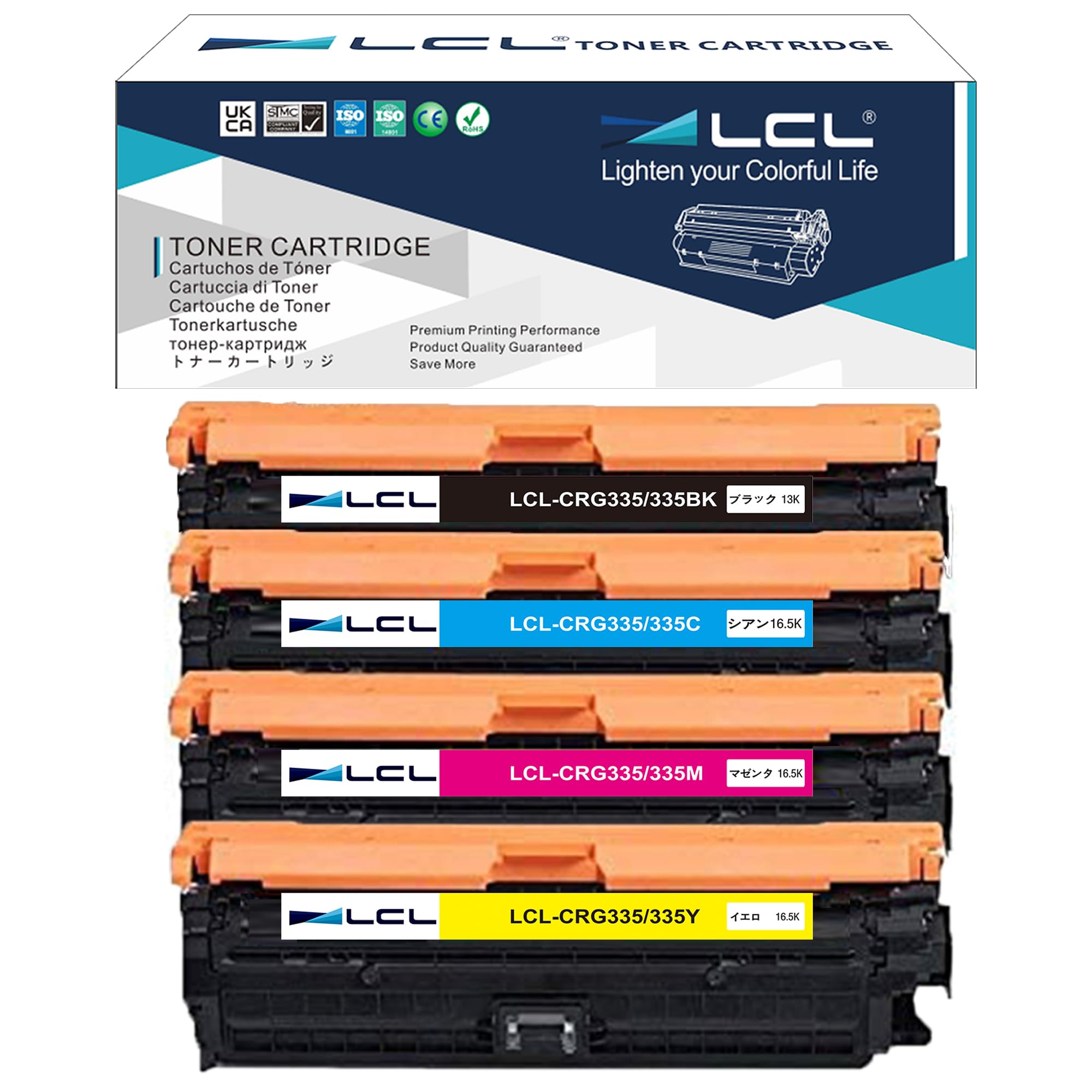 LCL Canon用 キャノン用 335BK CRG335 CRG-335 CRG-335BK CRG-335BLK CRG-335CYN CRG-335YLE CRG-335MAG (4色セット ブラック シアン マゼンタ イエロー) 再生トナーカートリ|SelectSHOP 岐阜 店