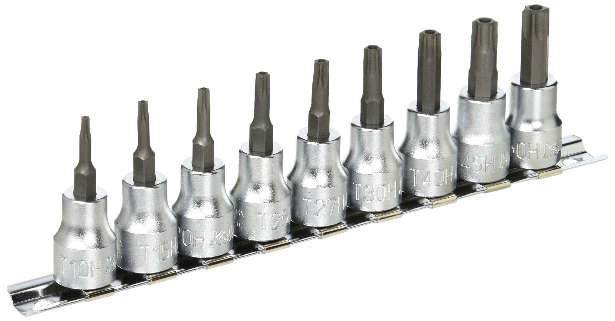 コーケン 3/8(9.5mm)SQ. イジリ止めトルクスビットソケットレールセット 全長50mm 9ヶ組 RS3025/9-HOLE｜SelectSHOP 岐阜 店