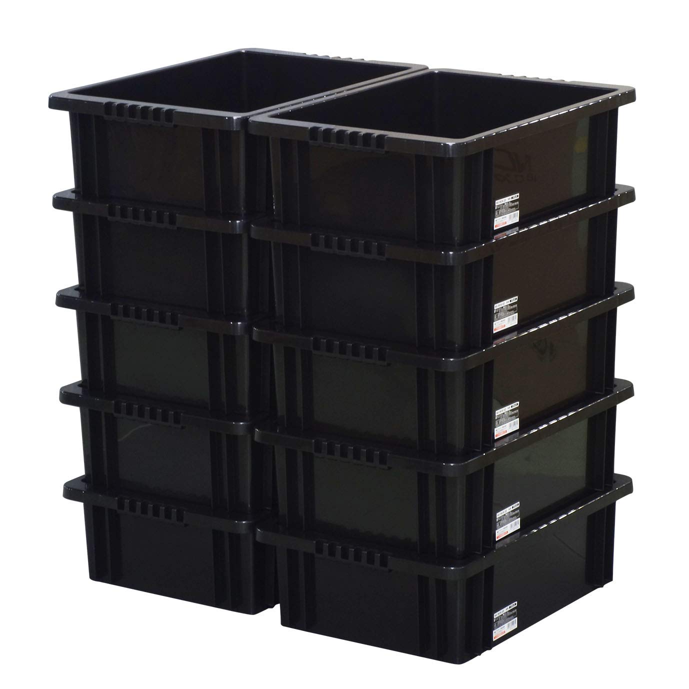 JEJアステージ 収納ボックス NVボックス #22 ブラック 奥行53.6×高さ16.2×幅37cm 10個セット