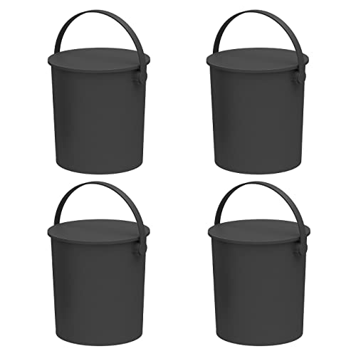 JEJアステージ フタ付きバケツ フェルマー ブラック 20L 日本製 インテリア雑貨 おもちゃ収納 アウトドア 耐荷重150kg 幅37×奥行33.5×高さ33.3cm 4個セット