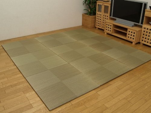 イケヒコ い草 置き畳 社会的単位畳 国産 分かりやすい 9枚組 『シンプルノア』 赤銅色 約82×82×1.7糎 9P