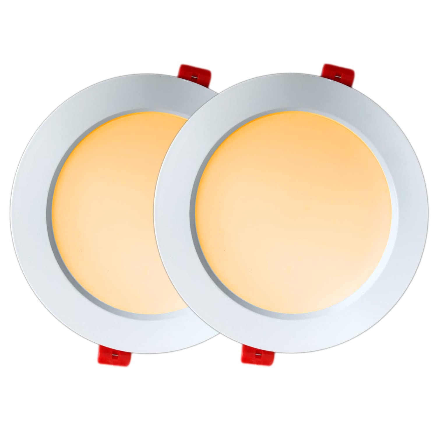 FWAYTECH ダウンライト LED 150φmm 18W 白熱電球120W?150W相当 薄型LED天井ライト LEDシーリングライト AC100-240V調光器非対応 照射角120度 密閉器具対応 (埋込穴φ150mm(2個), 2700K電球色相当
