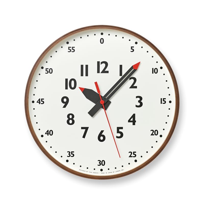 レムノス 掛け時計 アナログ 知育時計 天然色木地 茶 fun pun clock ふんぷんくろっく YD14-08 M BW Lemnos 10,333円