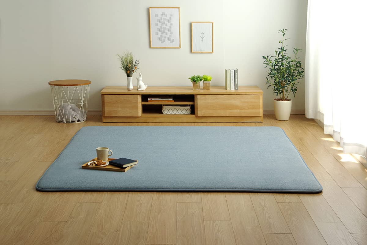 イケヒコ・コーポレーション ラグ カーペット 正方形 約2畳 SARARI ブルー 約185×185cm シンプル ボリューム オールシーズン パイル 防音 #4978429|SelectSHOP 岐阜 店