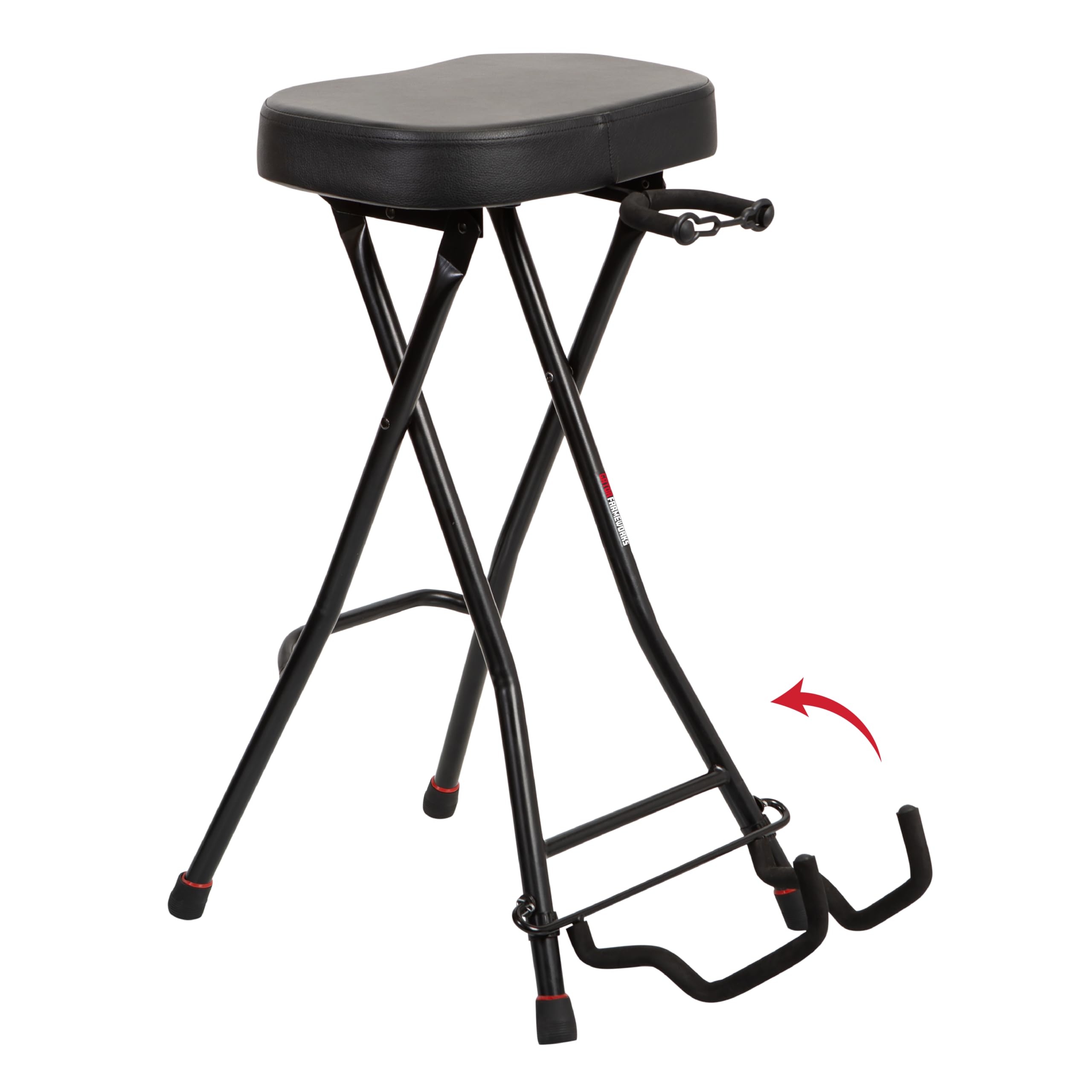 GATOR Frameworks ゲーターフレームワークス ギタースタンド機能搭載イス 折り畳み可能 GFW-GTRSTOOL (耐荷重量：113.3kg) 【国内正規品】