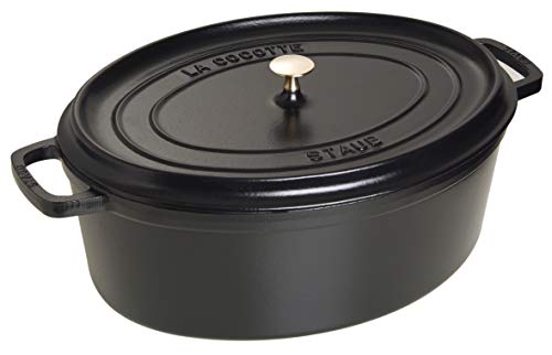staub ストウブ 「 ピコ ココット オーバル ブラック 31cm 」 大きい 両手 鋳物 ホーロー 鍋 IH対応 【日本正規販売品】 La Cocotte Oval 40509-319