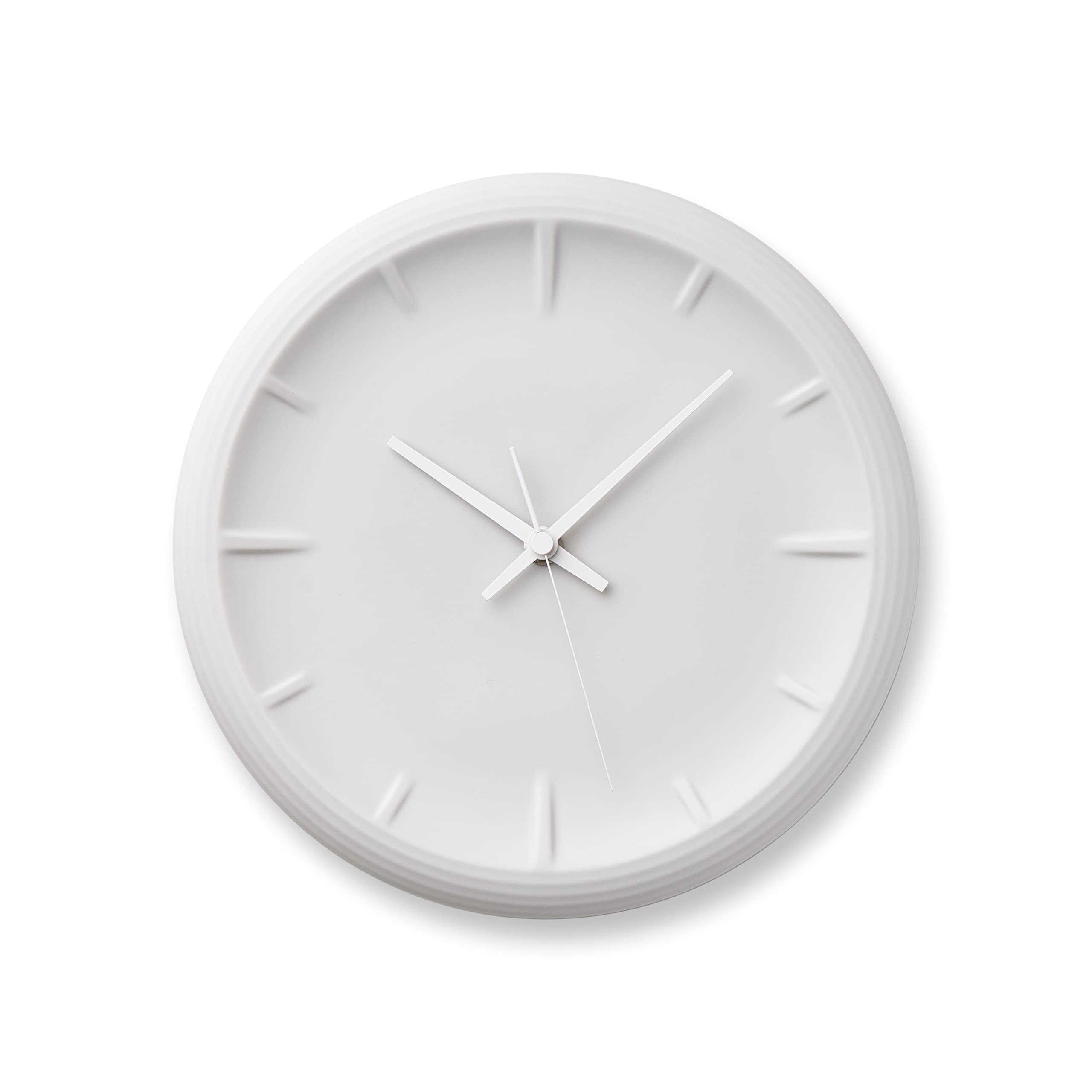 レムノス 掛け時計 アナログ 磁器 白 レリーフ RELIEF RF22-06 WH Lemnos 直径274mm×厚さ40mm