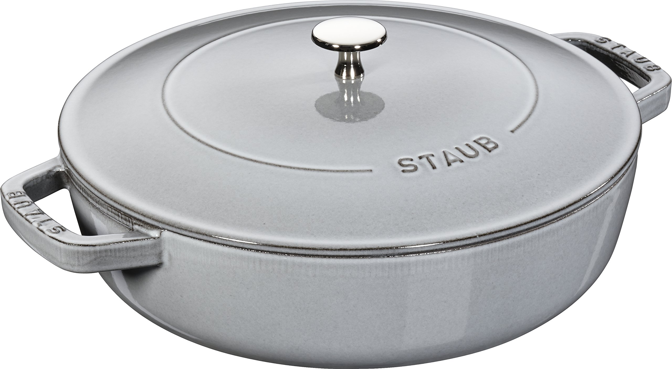 ストウブ(Staub) 「 ブレイザー ソテーパン グレー 24cm 」 両手 鋳物 ホーロー 鍋 浅型 すき焼き IH対応 【日本正規販売品】 Braiser 40511-471