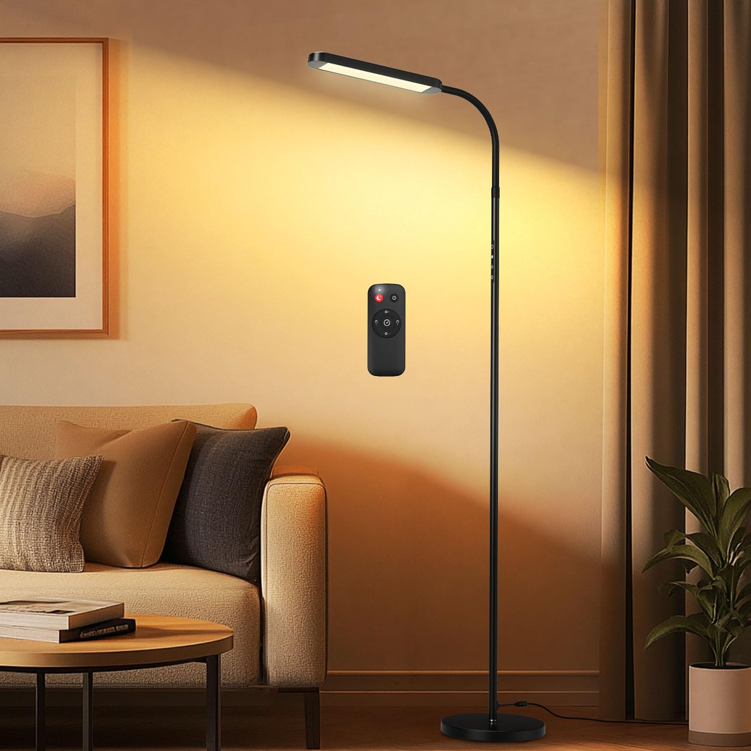 BeaNet フロアライト LED 【無線リモコン・Max版・大型228mmベース】 高輝度、省エネ フロアランプ 【PSE認証済】 5段階調光調色 スタンドライト 読書/勉強/仕事 BNT-FLL05