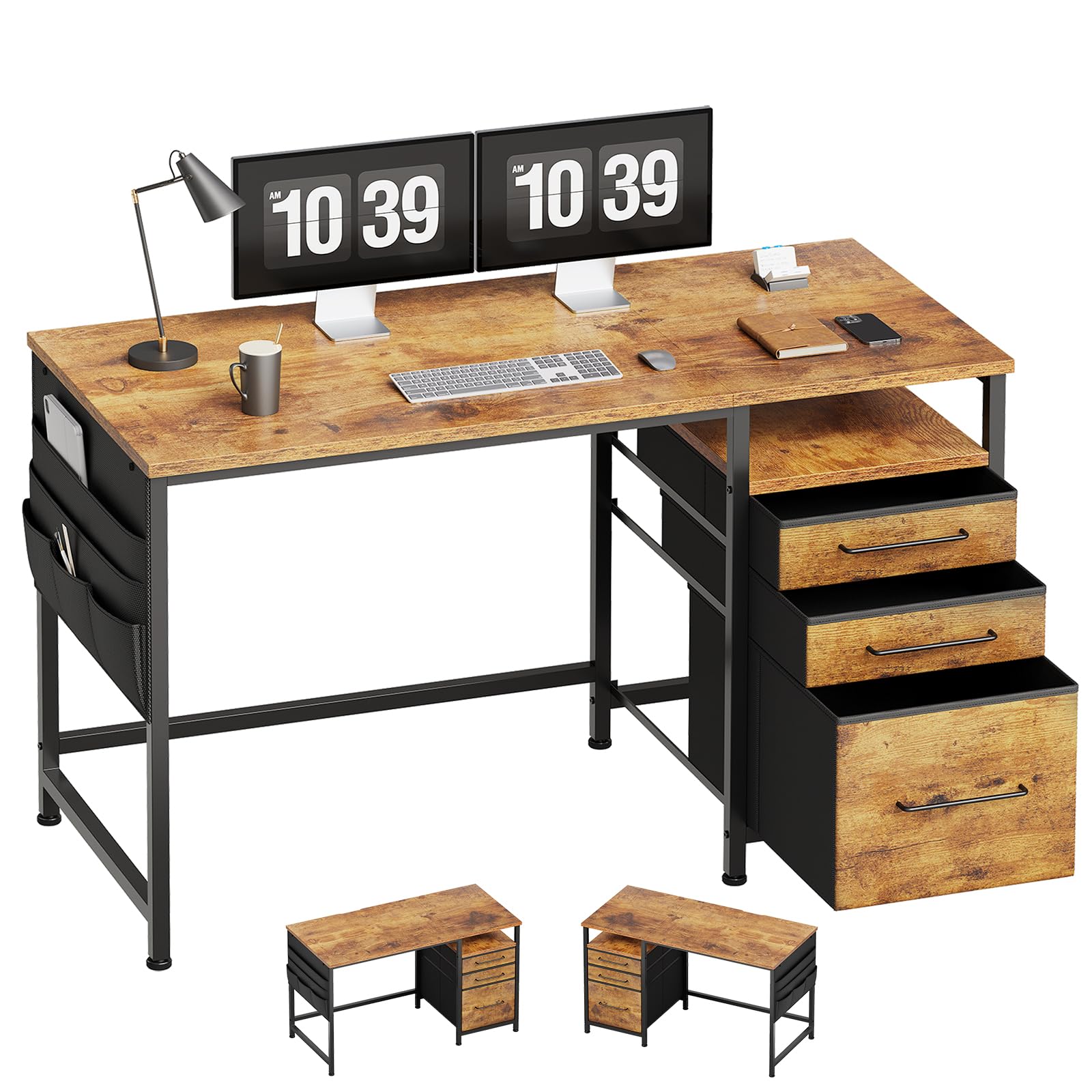 楽天市場】永井興産 パソコンデスク 幅85cm×奥行40cm ブラウン