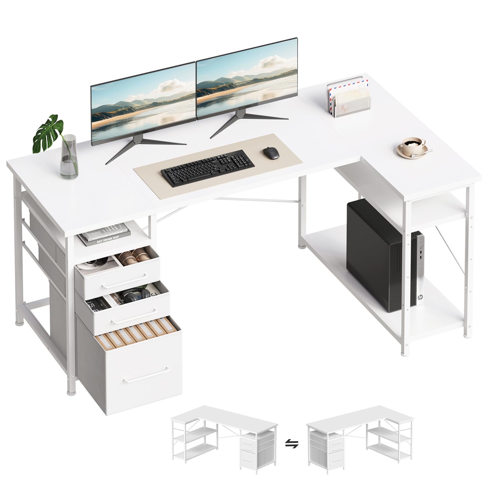 楽天市場】永井興産 パソコンデスク 幅85cm×奥行40cm ブラウン