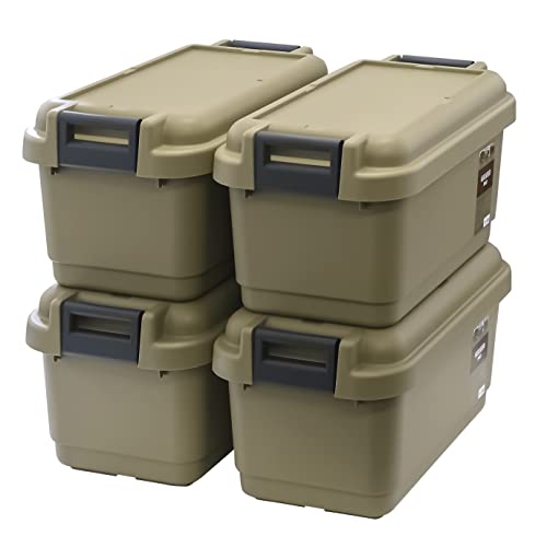 JEJアステージ 収納ボックス 日本製 簡易密閉型 パッキン付き アウトドア キャンプ スツール 耐荷重100kg 積み重ね [グランポット 53L GPD-640S] サンドベージュ 幅64×奥行40×高さ38cm 4個セット 12,692円