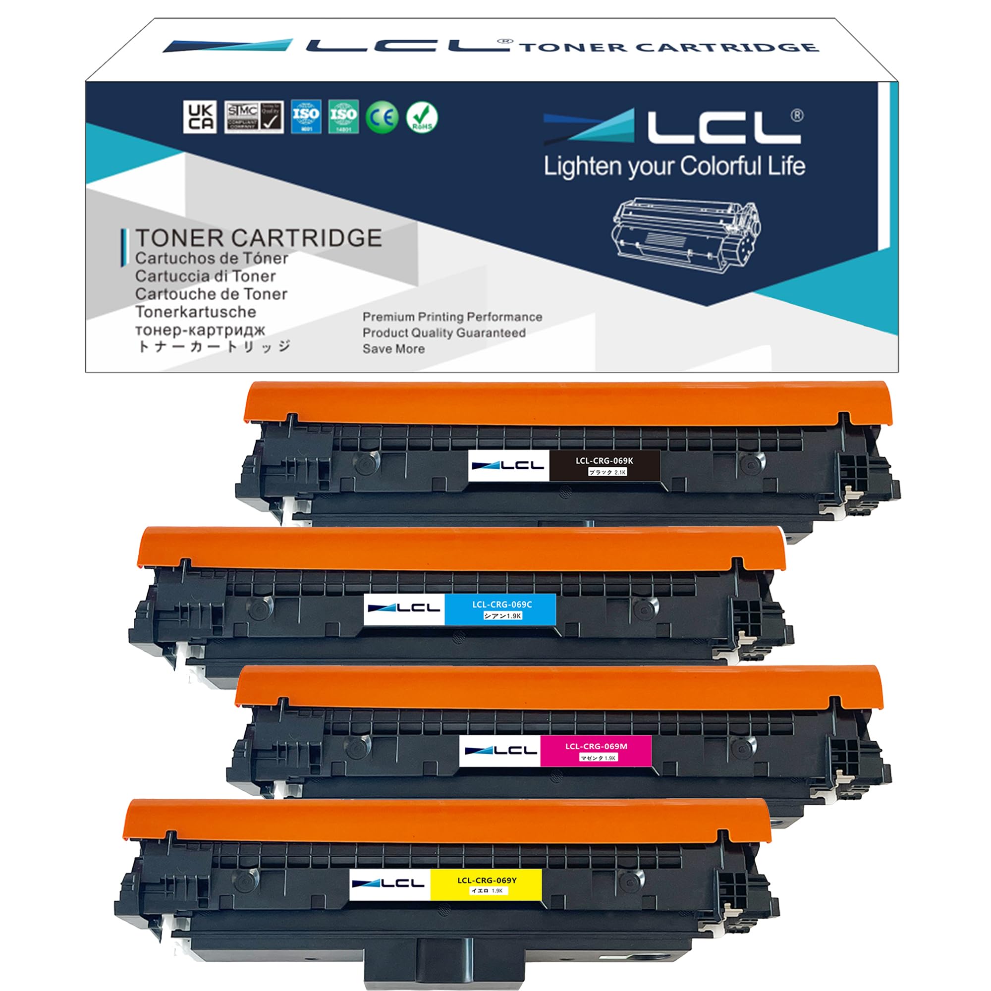 LCL Canon用 キャノン用 CRG-069 CRG-069BLK CRG-069CYN CRG-069YEL CRG-069MAG 互換トナーカートリッジ (4色セット ブラック シアン マゼンタ イエロー) 対応機種：Canon Satera MF 10,031円